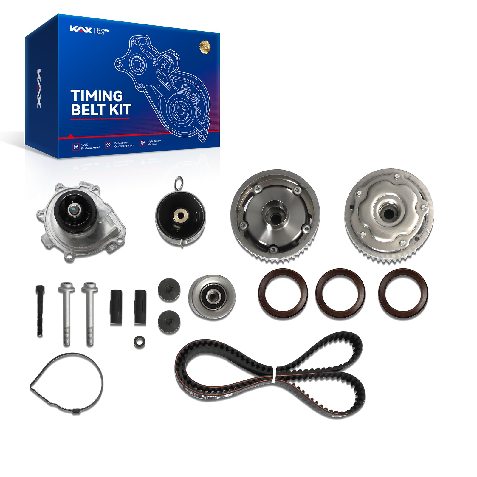 KAX Timing Belt Kit with Water Pump Compatible with Chevy Cruze 2011-2015, Sonic 2012-2018 1.8L, Cruze Limited 2016 1.8L, Aveo 2