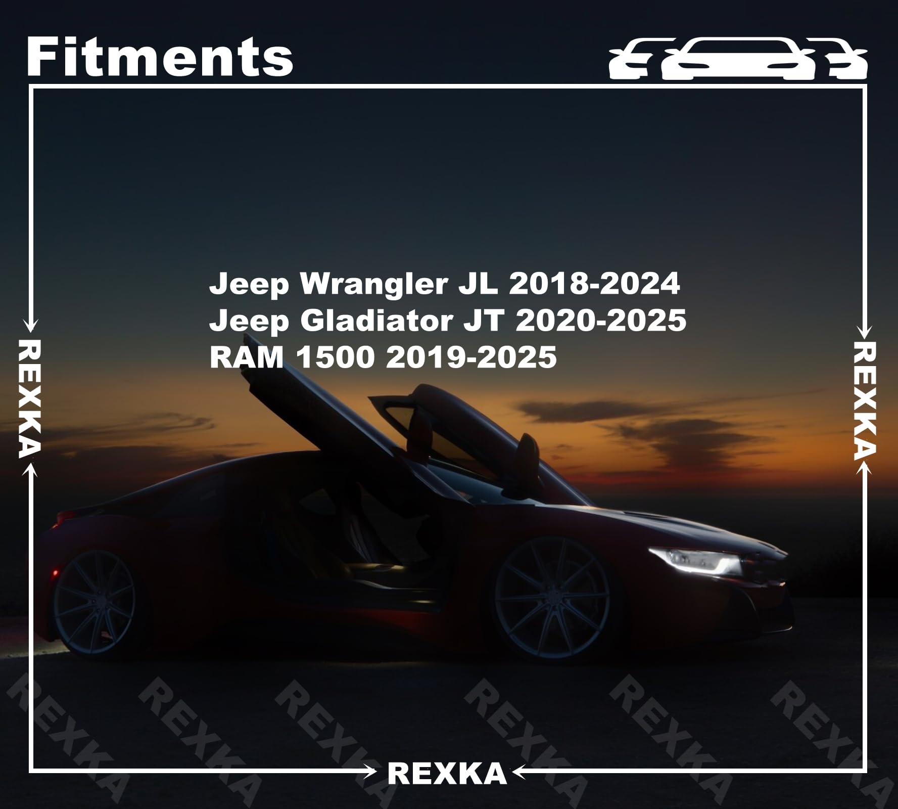 Rexka Fender Flare Hardware Kits - 60pcs for Jeep Wrangler JL 2018-2024 & Gladiator JT 2020-2023 - Durable Clips & Fasteners