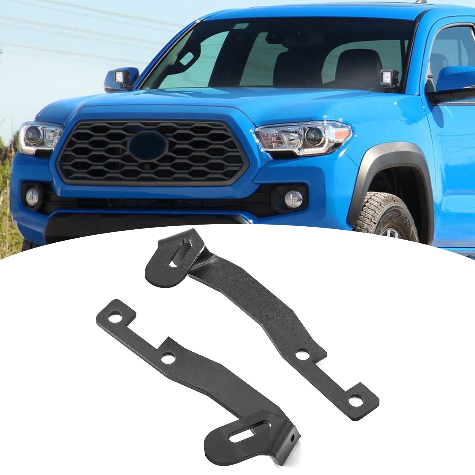 WeiSen Hood Ditch Mounting Brackets LED Work Light Low Profile Mounts Compatible with Toyota Tacoma 2016-2023