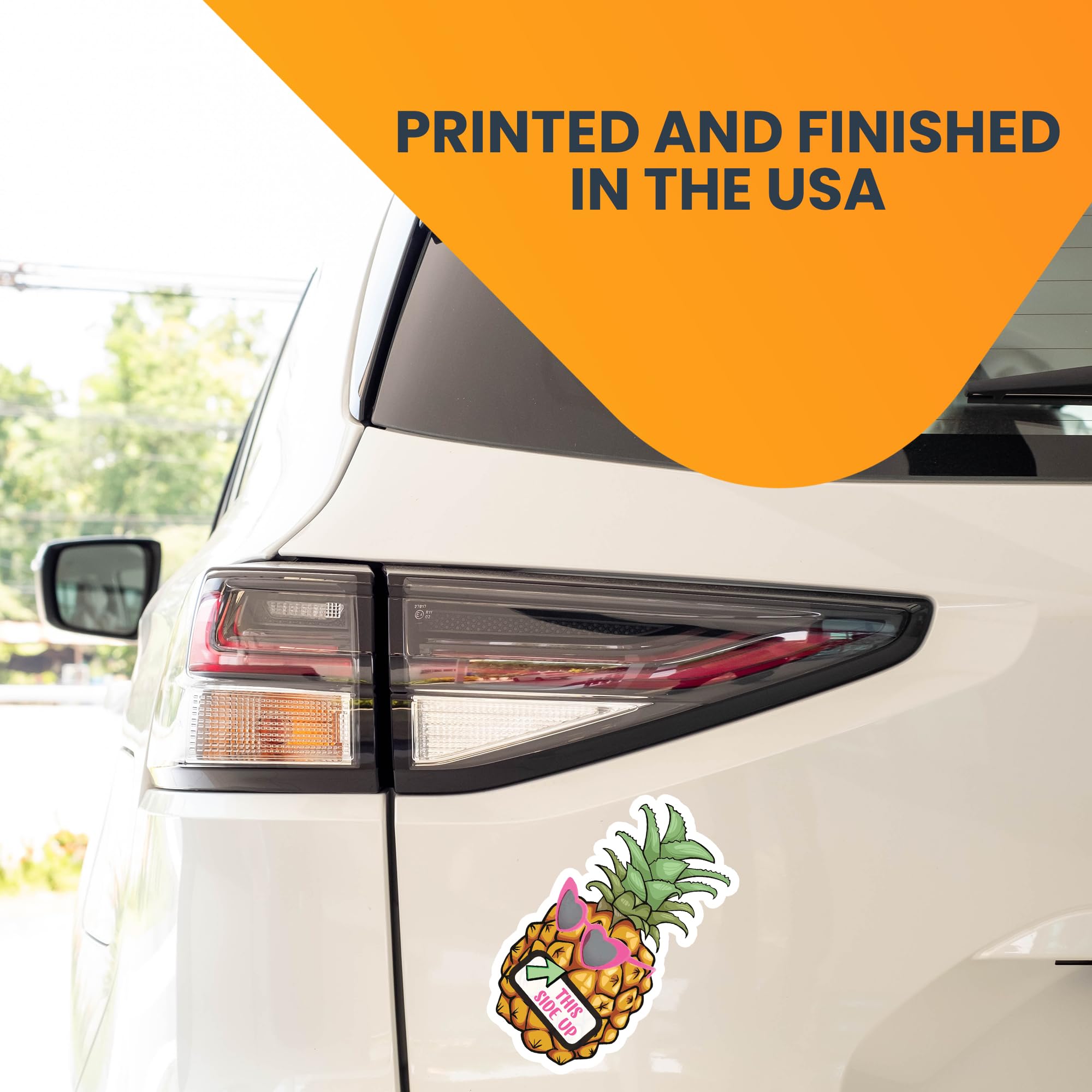 Magnet Me Up This Side Up Right Side Up Pineapple with Sunglasses Magnet Decal, 4x8 Inch, Automotive Magnet for Car, Truck, SUV,
