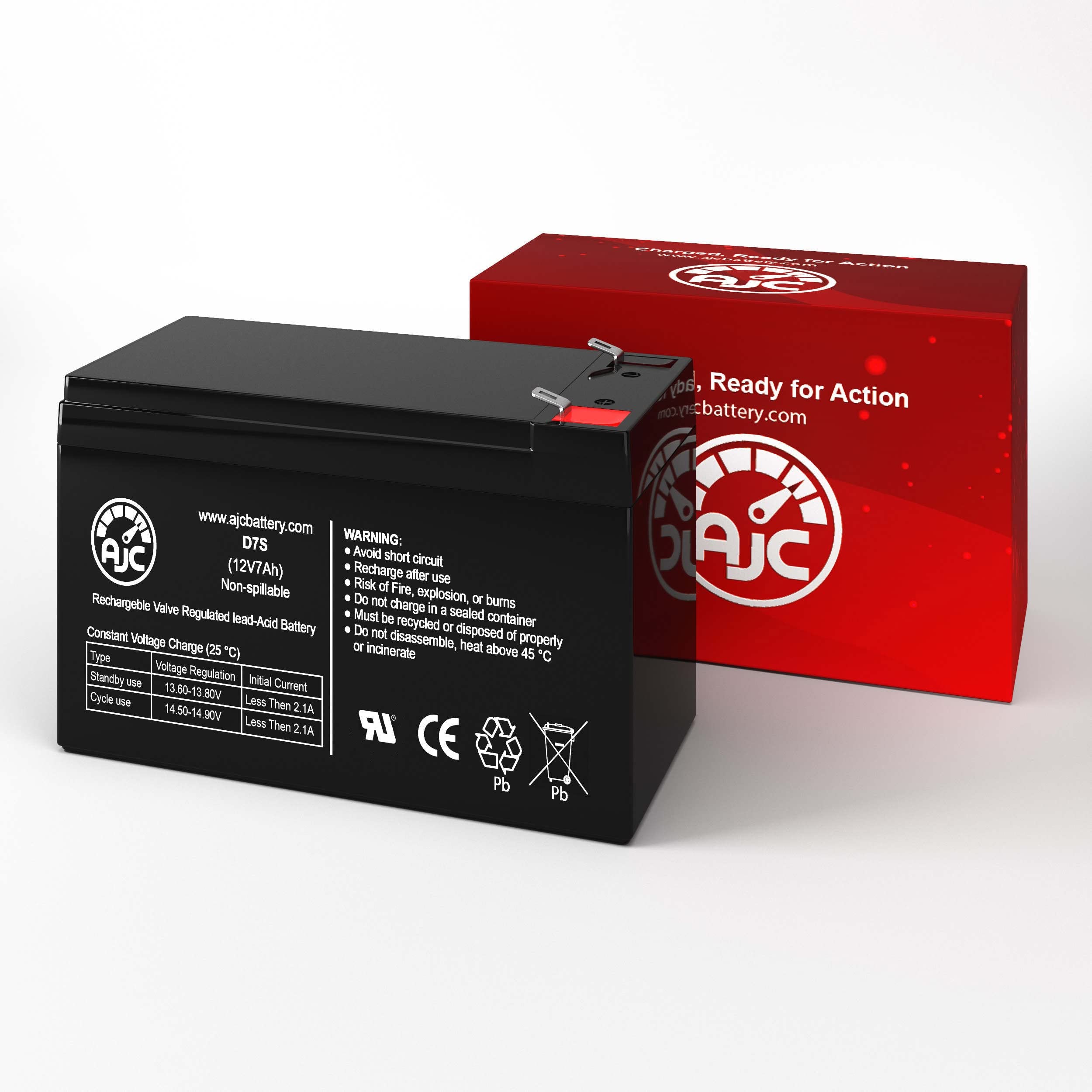 AJC 6FM7 12V 7Ah Sealed Lead Acid Battery Compatible with Toyo