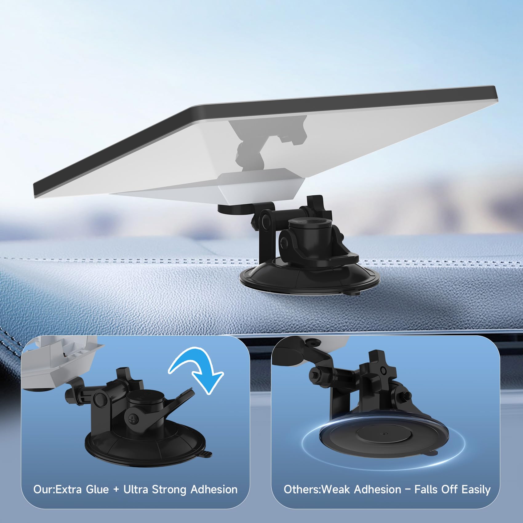 Gitaobac Starlink Mini Car Mount for Dashboard, Sticky Suction Base, 90 Angle-Adjustable, Starlink Mini Mounting Kit, Car Suctio