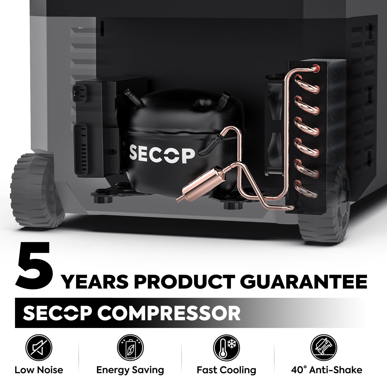 Iceco Jp40 Pro 12 Volt Car Refrigerator, Portable Fridge Freezer For Camping, Car Fridge Powered By Secop, 12V Refrigerator For