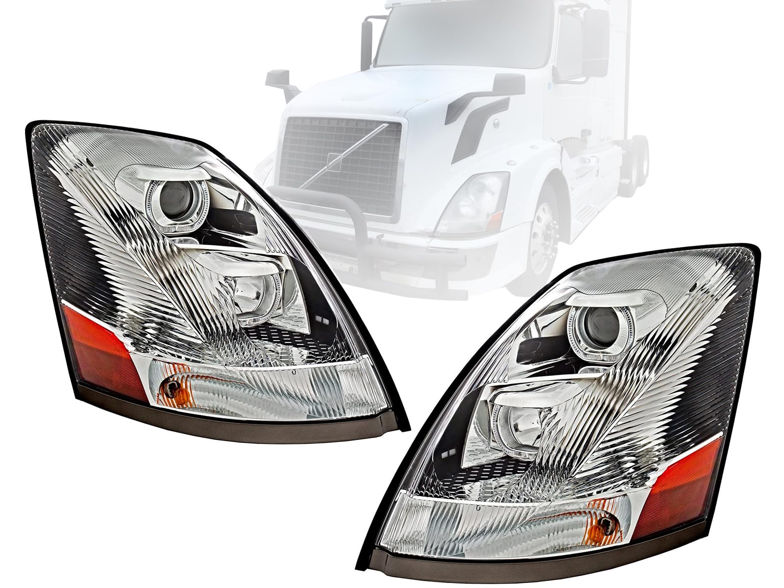 Auto Parts Avenue APA Replacement Chrome Projector U Bar Headlight for 04-18 2004-2018 VN VNL VNM Pair Passenger and Driver Side
