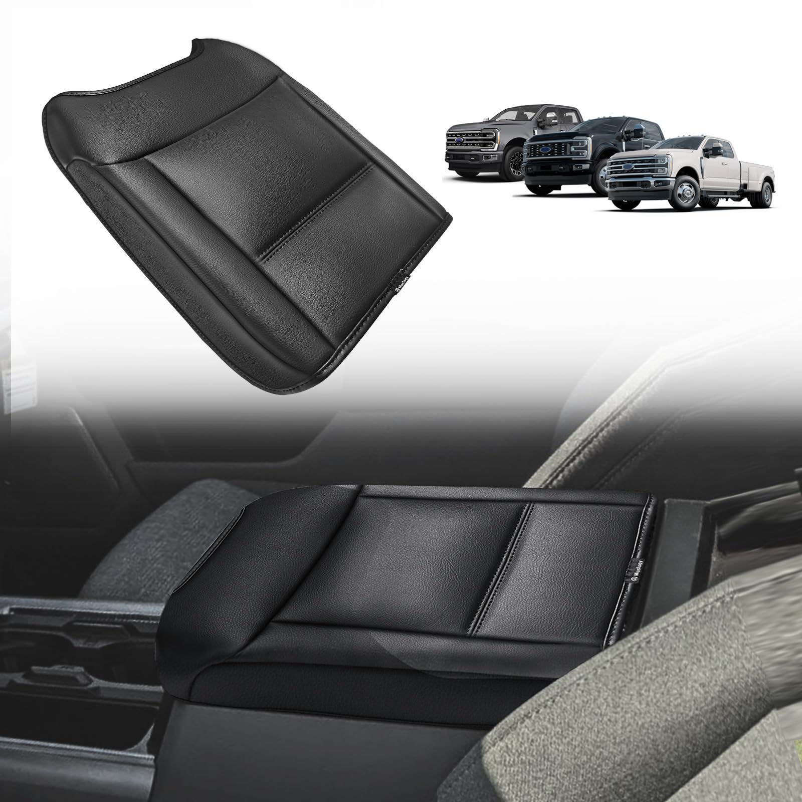 Muslogy Center Console Armrest Cover Compatible With Ford F250 F350 F450 2023 2024 2025 Super Duty Comfort Armrest Pad Arm Rest