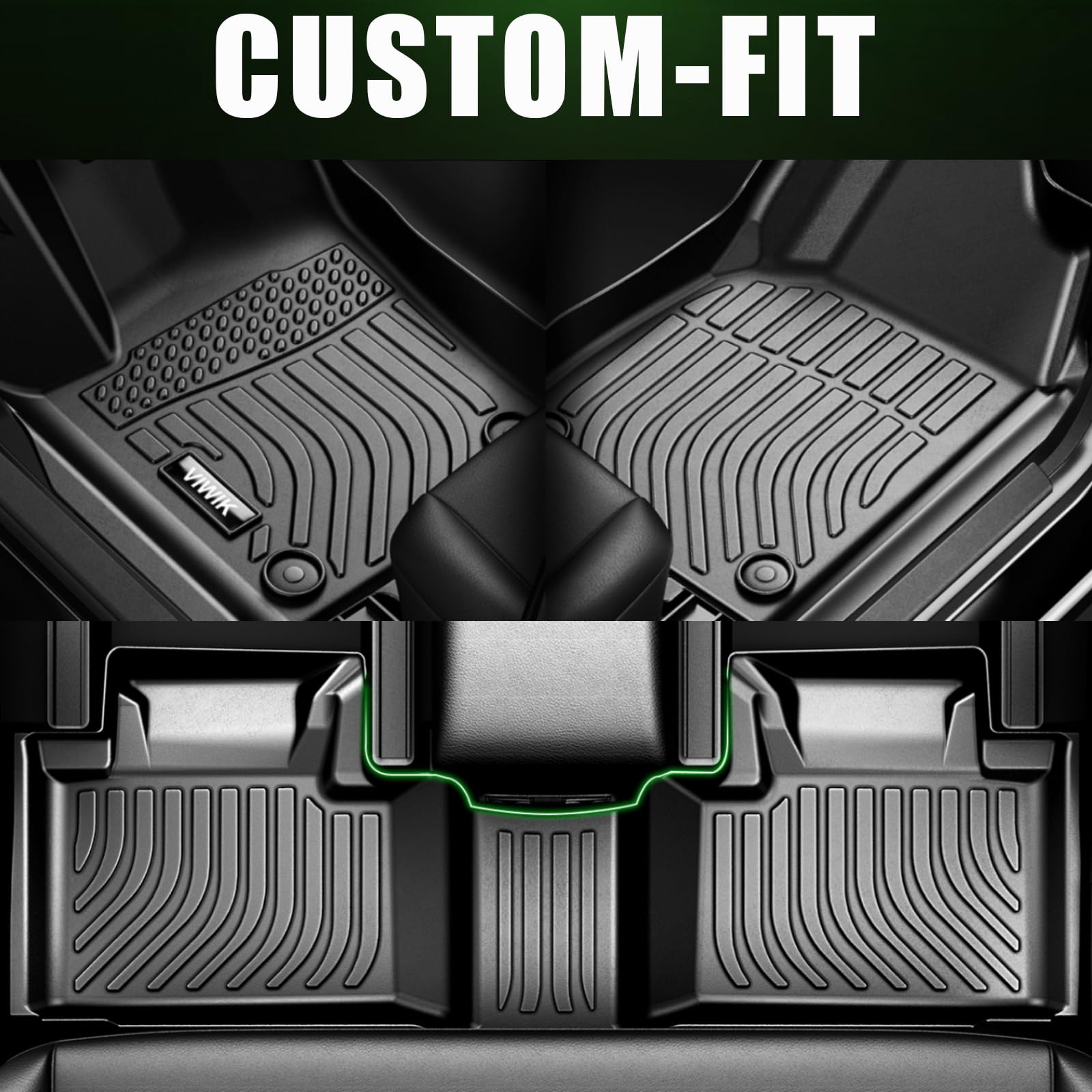 VIWIK Floor Mats for Kia Sorento 2024 2023 2022 2021, All Weather Protection Car Mats Custom Floor Liners for Sorento Hybrid 1st