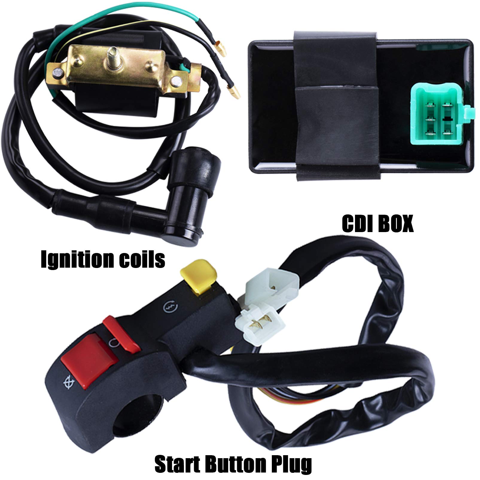 OTOHANS AUTOMOTIVE Full Wiring Harness for 4 Stroke ATV 50cc-125cc, Medium, Black, Copper, Model XHKG-GYB26
