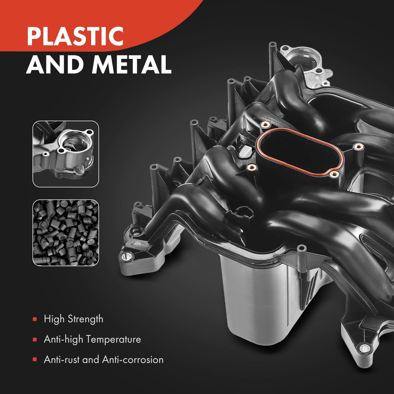 A-Premium Upper Intake Manifold Kit with Gaskets for Ford E/F Series 5.4L V8, Replaces 2L1Z-9424-AA