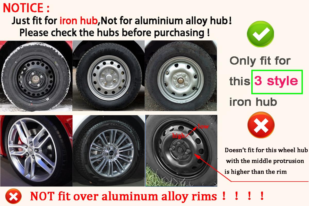 Hubcap Wheel Cover Replacement R15 Hub Caps Universal Wheel Rim Cover Abs Material Exterior Accessories Snap On Car Truck Suv -S