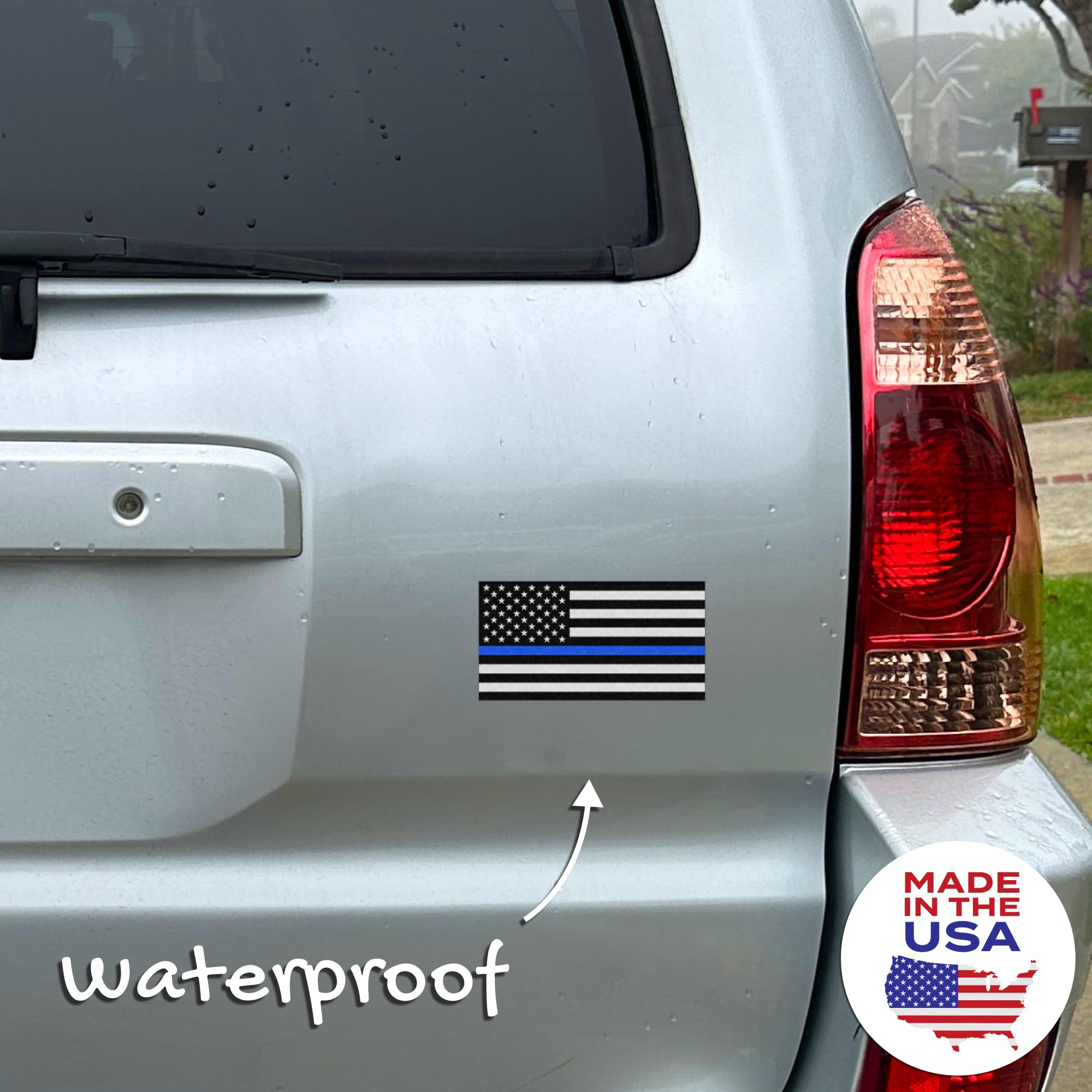 Stickios Thin Blue Line Sticker - Back The Blue American Flag Decal - Support Police Sticker for Cars, Trucks & Windows - Made i