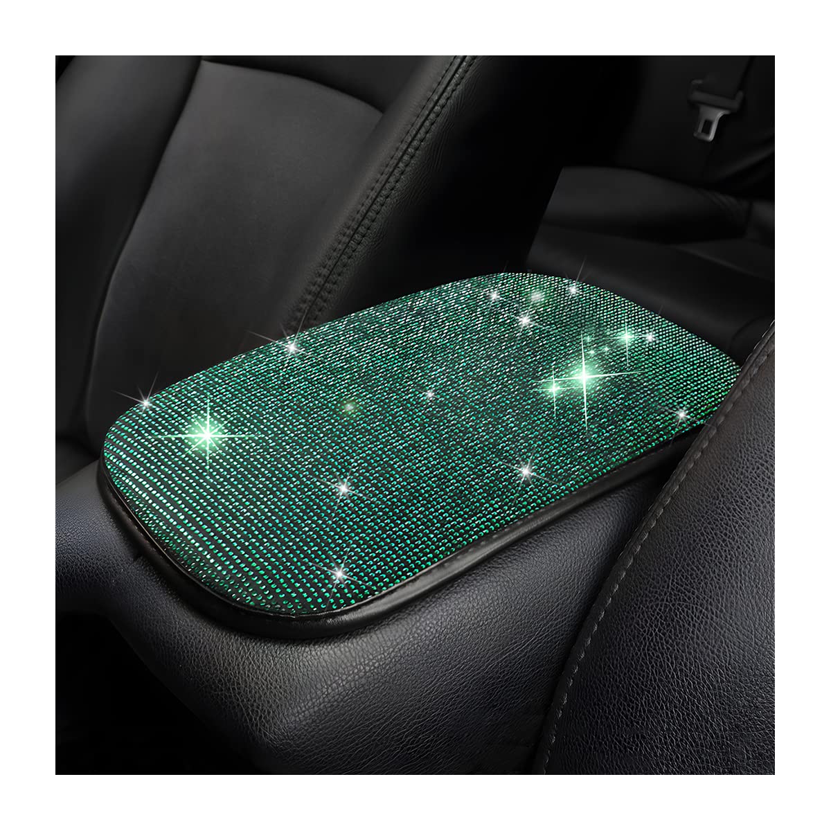 Bling Center Console Cover, Diamond Fashion Armrest Pad, Crystal Soft Arm Rest Protective Cushion, Car Accessories For Women Gir