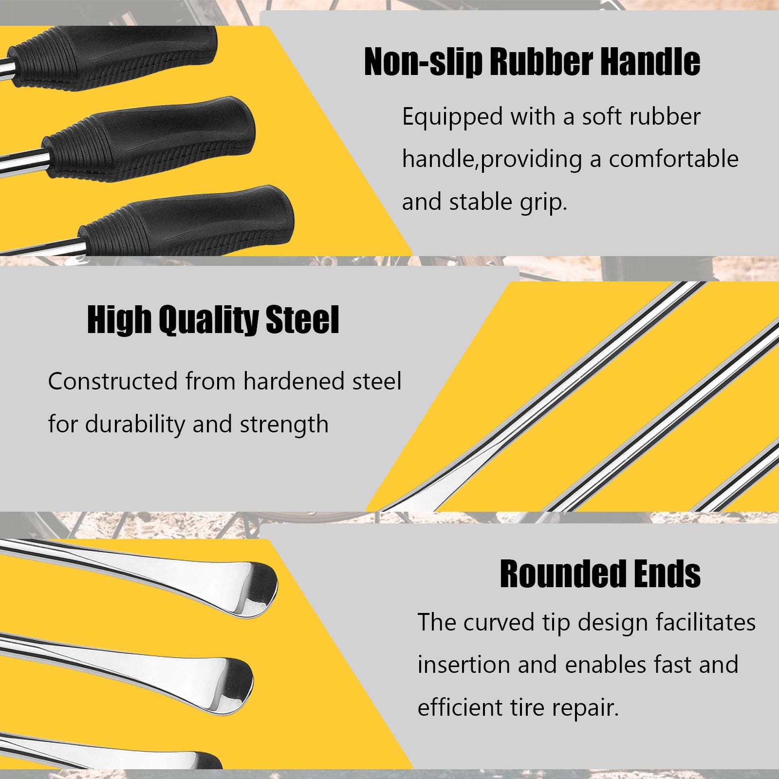 14.5Inch Tire Spoons Motorcycle Dirt Bike Tire Changing Tools Iron Set ,Tire Spoon Levers Tire Changer Kit For Atv Lawn Mower Wi