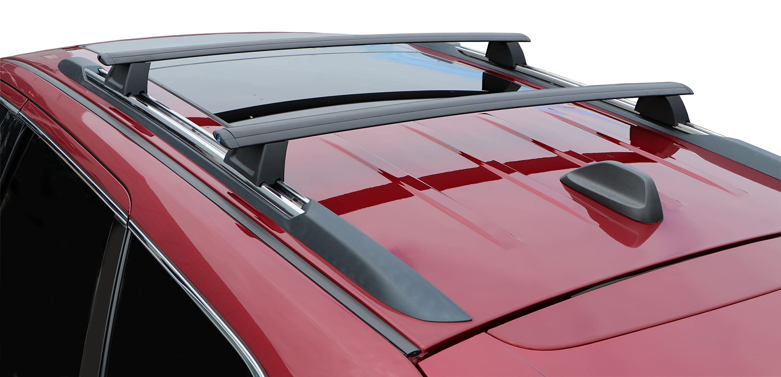 BRIGHTLINES Roof Racks for 2011-2021 Jeep Grand Cherokee, Aluminum, Silver, Compatible with Grooved Side Rails, Model BL150010