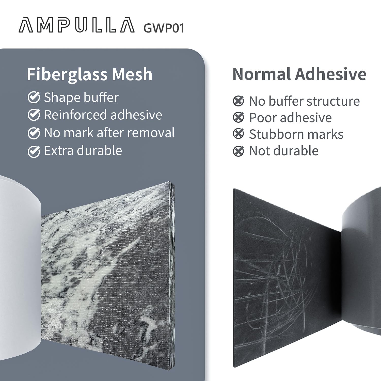 Ampulla Gwp01 Marble Grain Garage Wall Protector Car Door Protectors, Garage Accessories, Parking Stopper For Garage, Tool-Free,