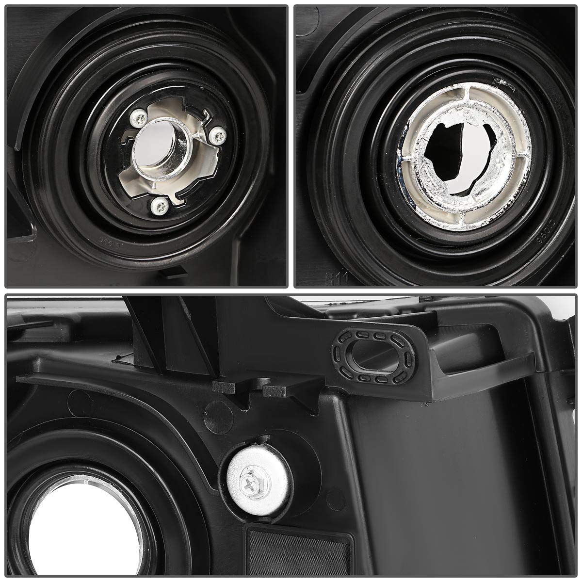 Dna Motoring Hl-Oh-Csil07-Ch-Cl1 Pair Of Chrome Housing Headlights Compatible With 07-13 Silverado 1500/07-14 Silverado 2500 Hd