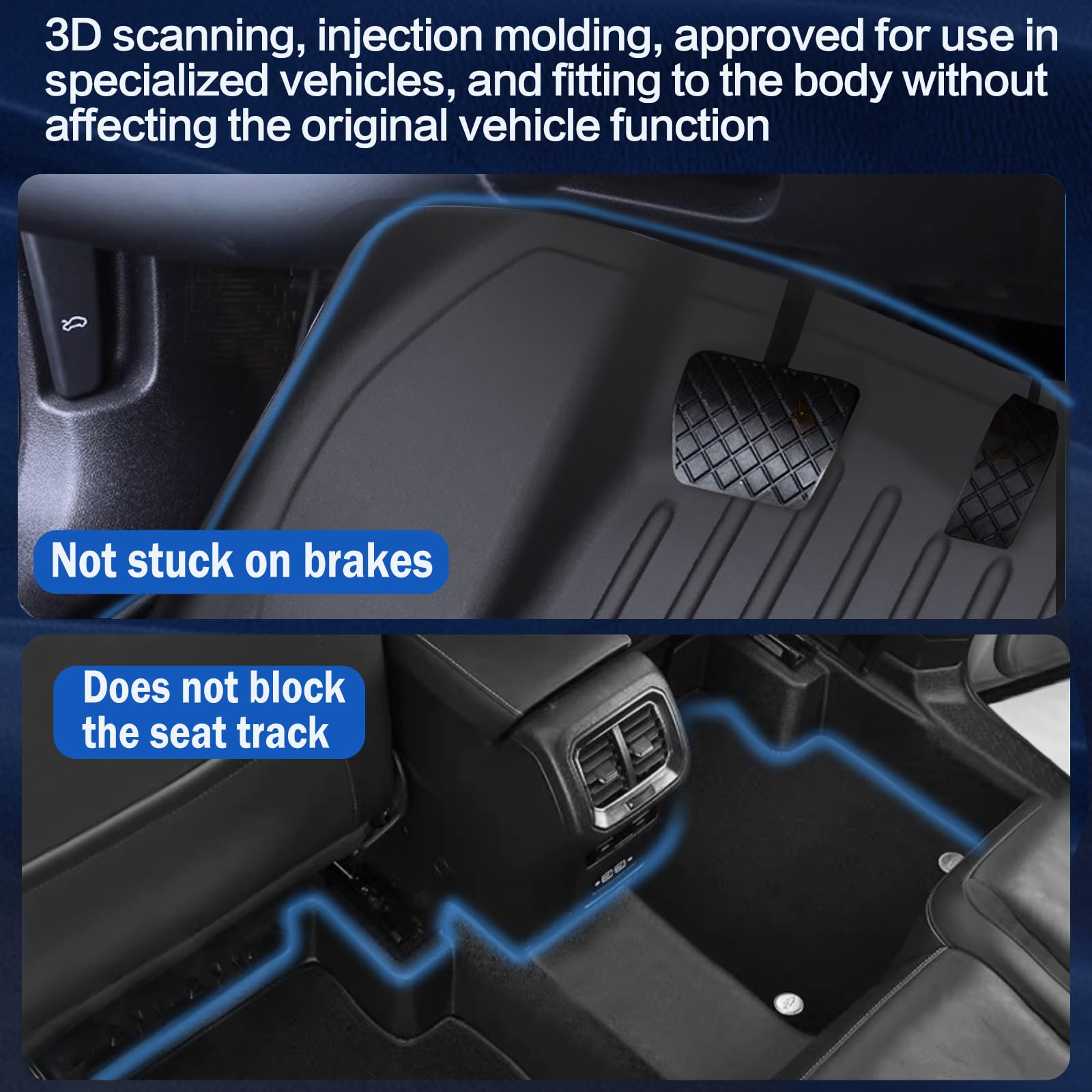 Tupliege All Weather Rubber Floor Mats Compatible with 2013-2019 Ford Escape & 2013-2018 C-Max, 3Pcs Car Automotive Floor Mats &