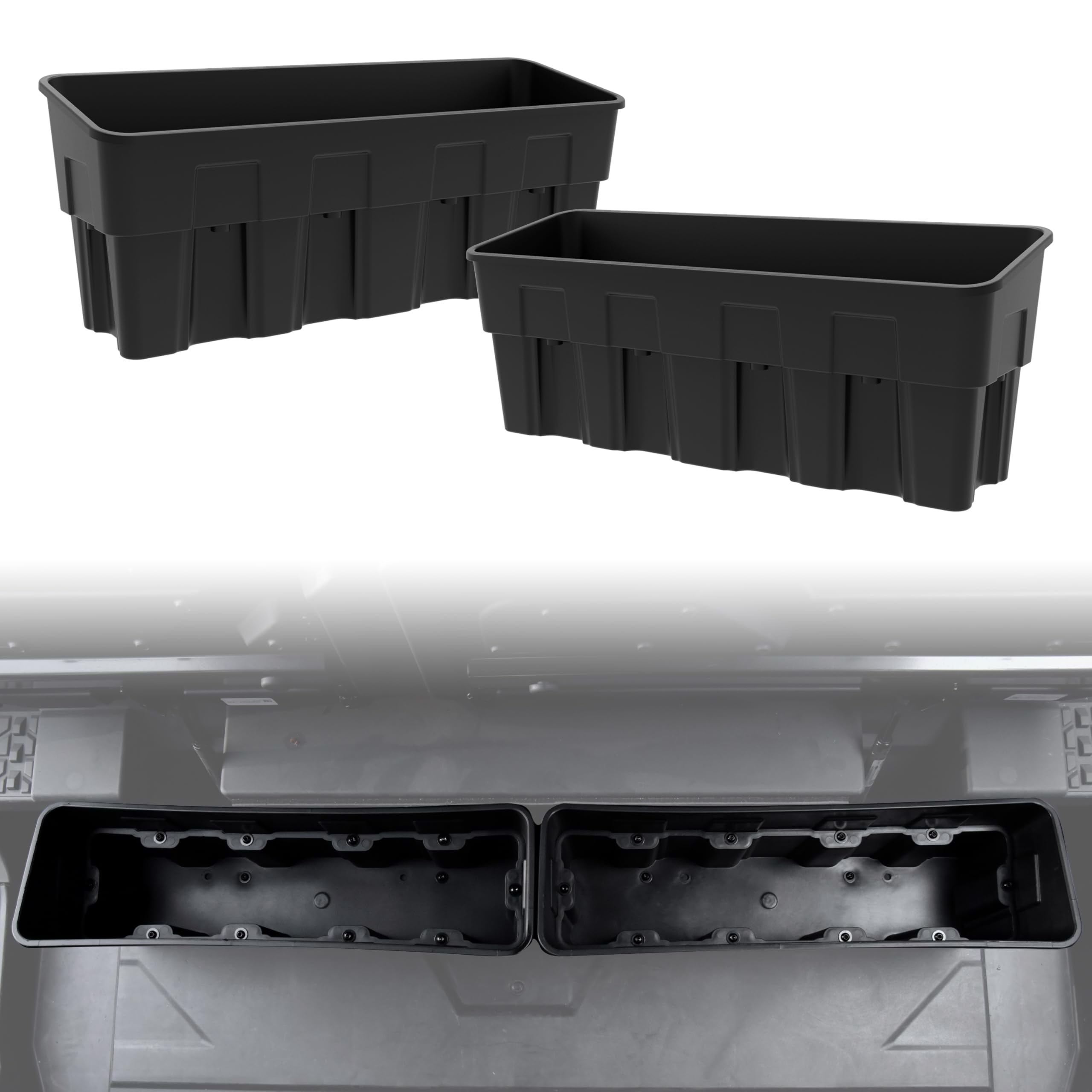 POKIAUTO Under-Rear-Seat Storage Boxes for Polaris XPEDITION XP 5/ADV 5 2024-2026 Accessories, Combined Poly Storage Compartment
