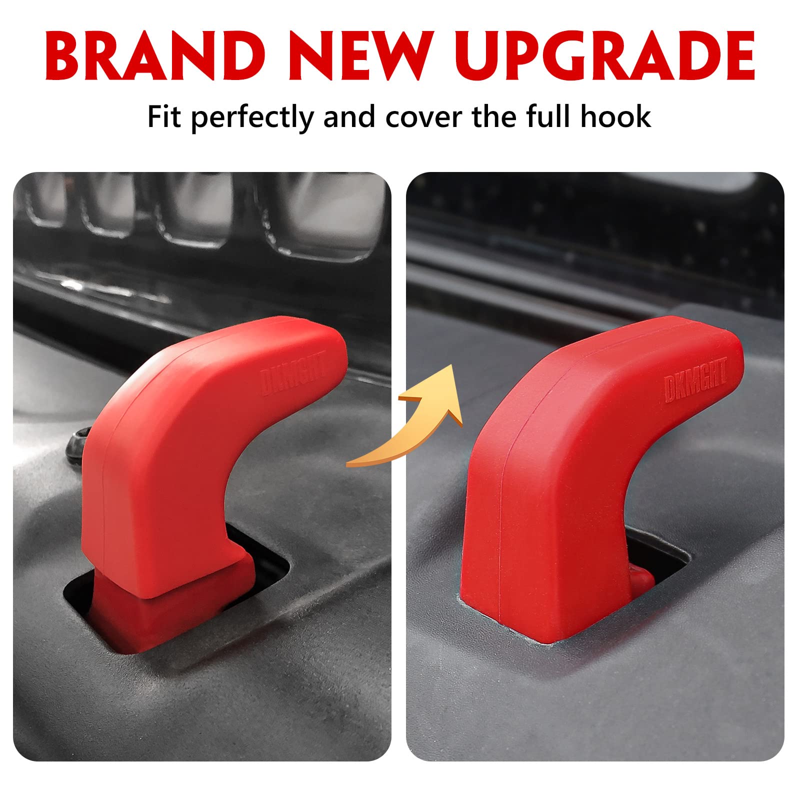 Dkmght Factory Bumper Tow Hook Covers (Upgrade) For Jeep Wrangler Jk Jl Gladiator Tj, Red Protector Accessories 2007-2022