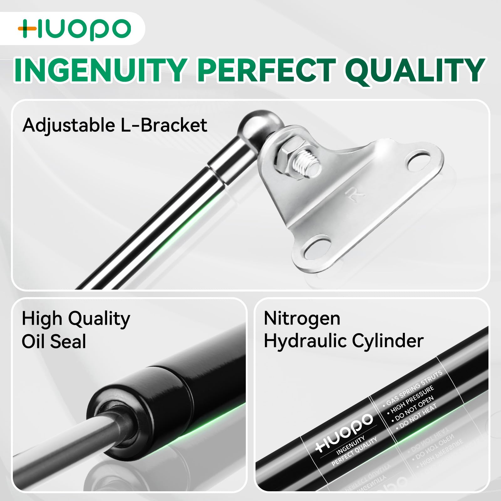 Huopo 15 Inch 67Lb/300N Gas Strut Shock Spring Lift Support For Rv Bed Storage Heavy Duty Lid Basement Door Boat Hatch, Set Of 2