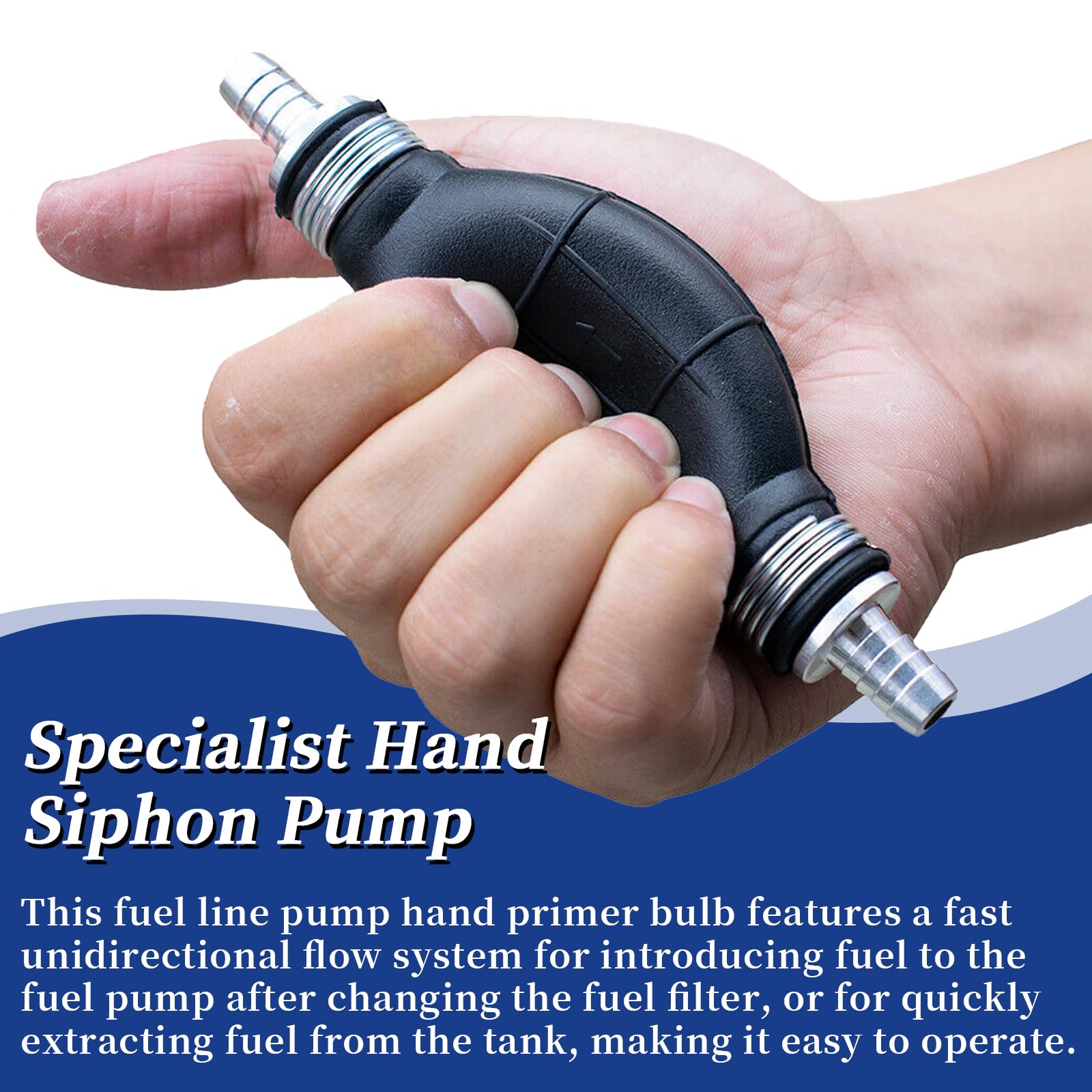 Jrl Fuel Pump Fuel Line Hand Primer Bulb 10Mm 3/8‘’ Inch Rubber Fit For Car/Boat/Marine/Motorcycle 9001080A