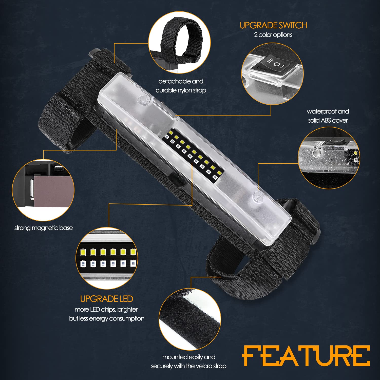 Nirider Utv Interior Light Universal Roll Bar Mount Led Light Utility Roll Cage Light Courtesy Light Interior Dome Light For Utv Atv Polaris Rzr Can-Am Truck Car Off Road Vehicle - White Red