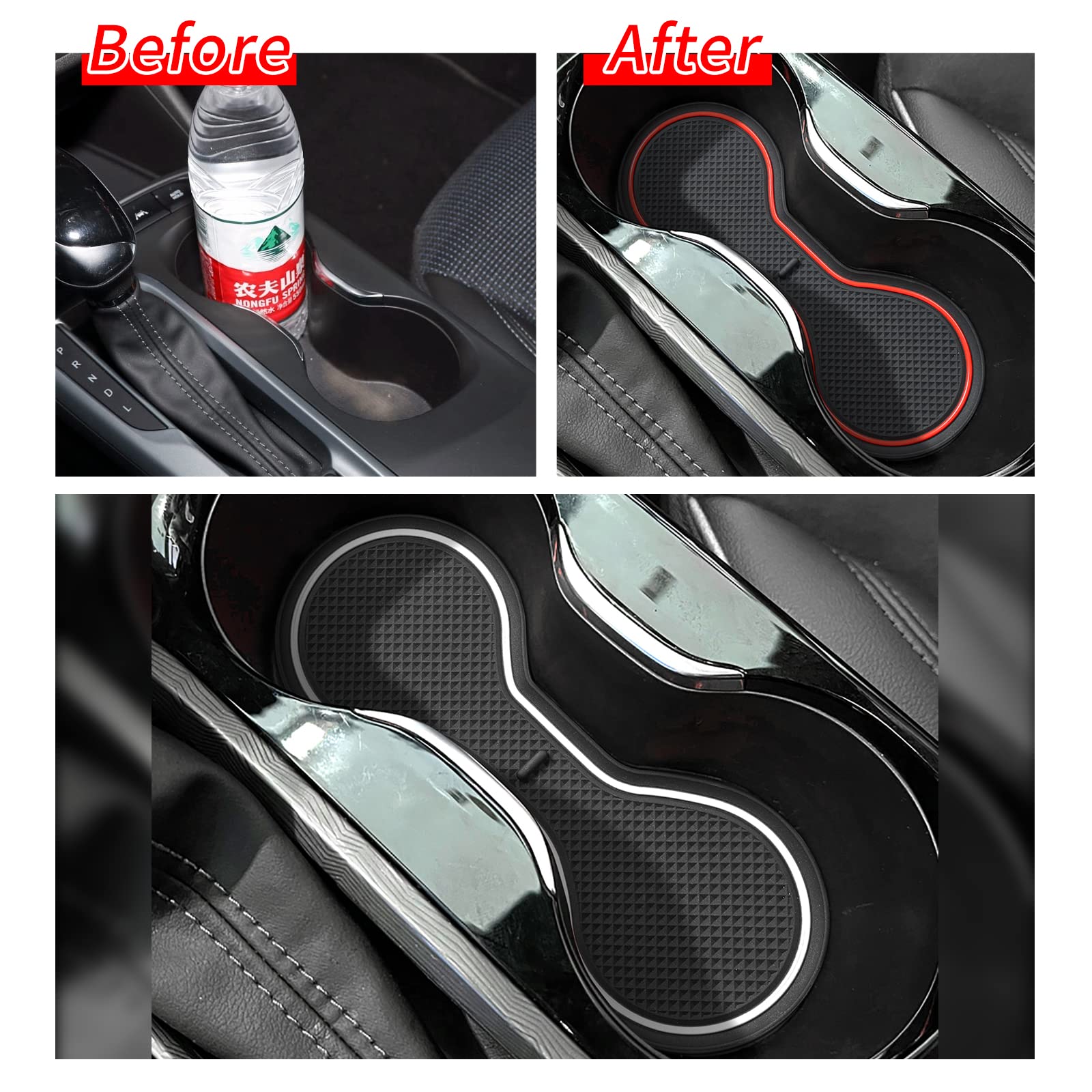 Smabee Cup Holder Inserts For Buick Envista 2024 2025 Center Console Liners Door Slot Mats Door Pocket Liners For 2025 Envista Accessories Interior (White)