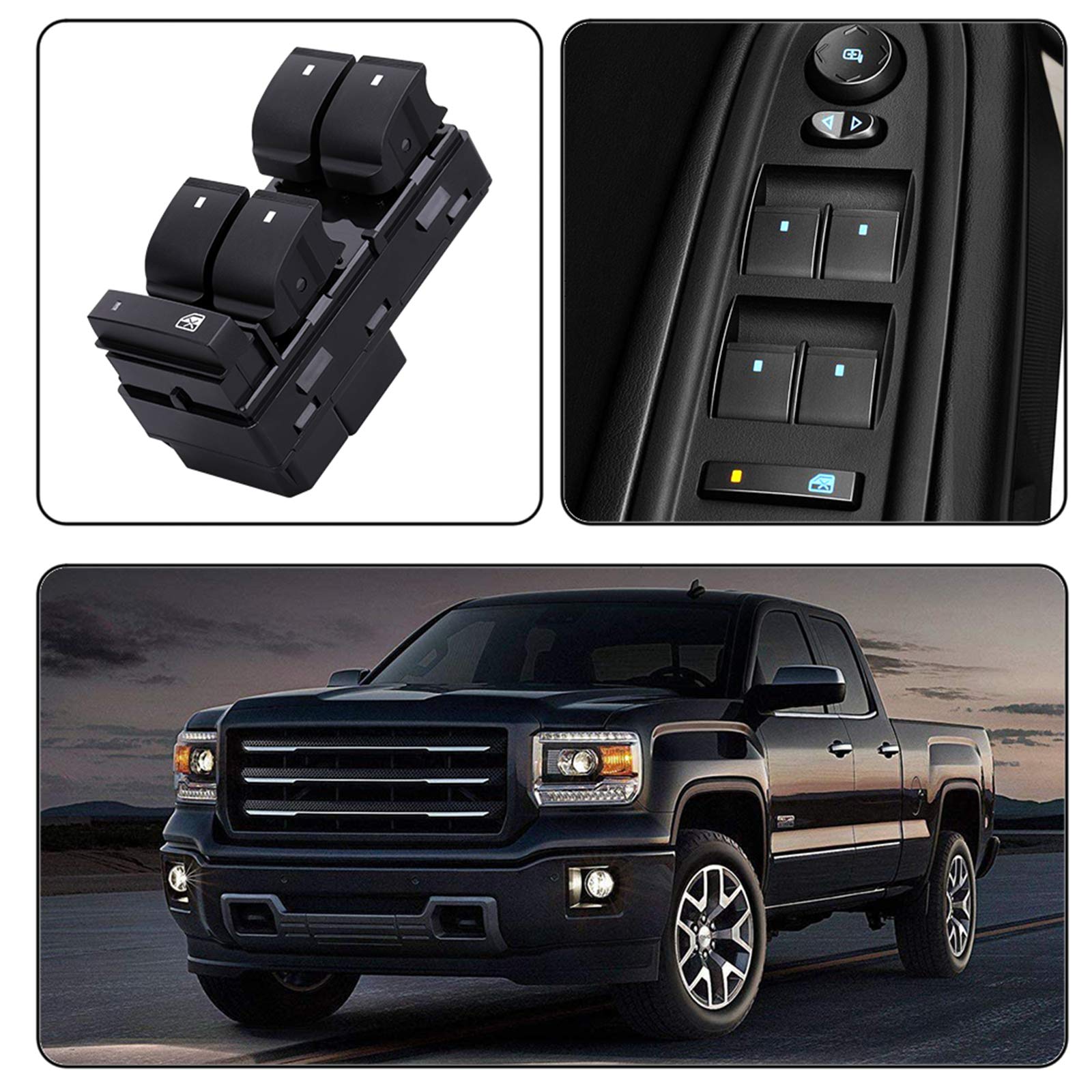 Driver Side Power Master Window Switch, Compatible With Chevy Silverado/Chevrolet Traverse/Hhr / 2007-2013 Gmc Sierra 1500 2500Hd 3500Hd / Yukon/Buick Enclave Replace Oe 25789692 20945129