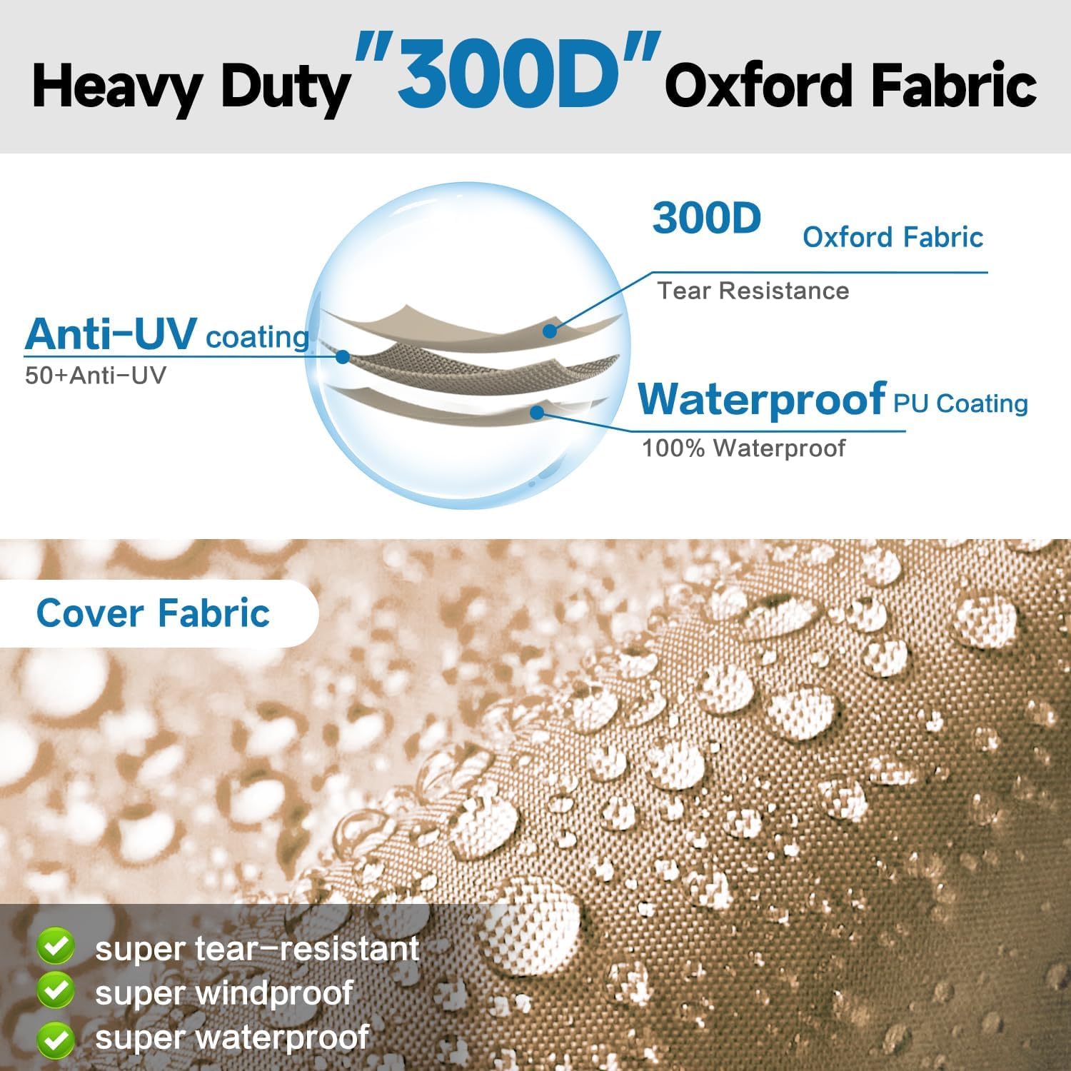 Vinpatio 5Th Wheel Cover: 300D Oxford Fabric Two Color Design, Fits 28'-31' Rv Heavy Duty 5Th Wheel Rv Cover Anti-Uv Waterproof