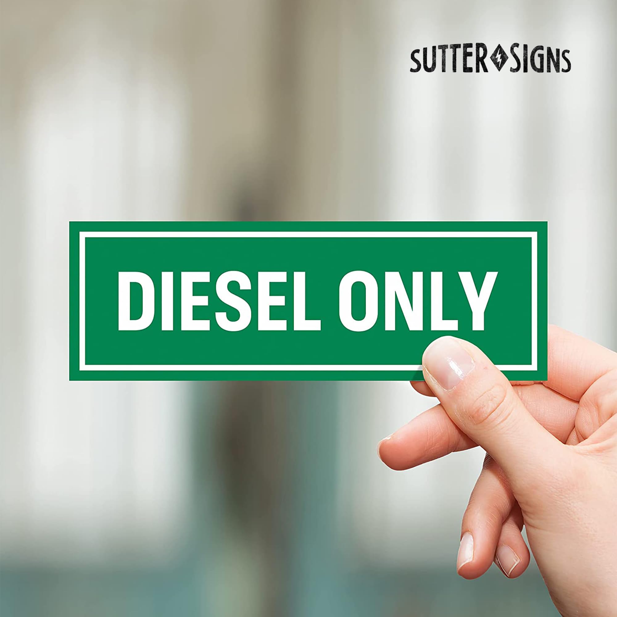 Sutter Signs Diesel & Gasoline Only Stickers, 6x2 Inches, Weatherproof Vinyl Decals for Trucks, Tractors, Fuel Cans, Gas Caps