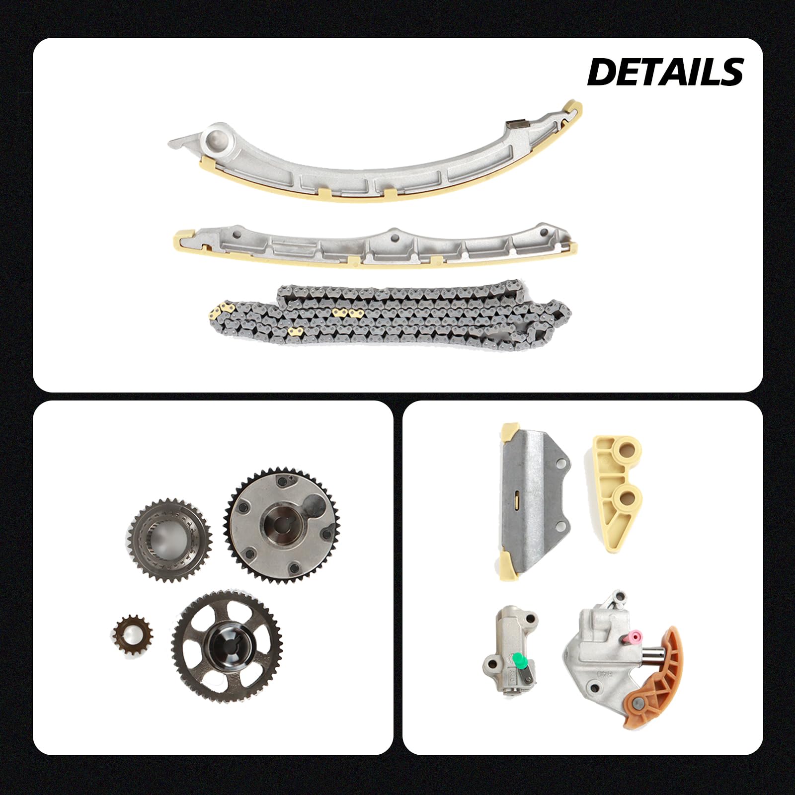 INGKAN Engine Timing Chain Kit with Camshaft Adjuster VVT Gear for Acura ILX Accord Civic CR-V 2.4L 2008-2015 OE Replacement 14210-PNA-