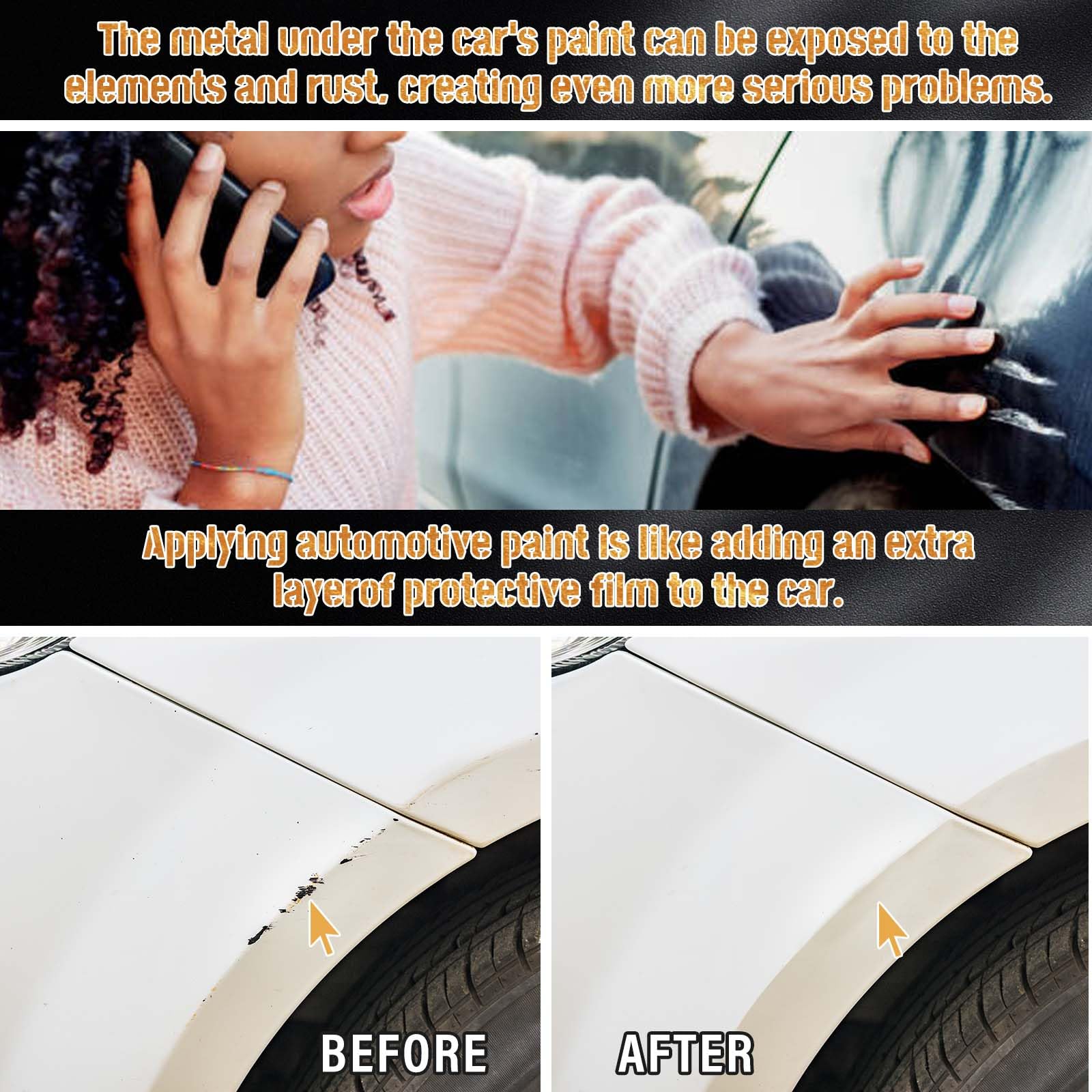 Pearl White Touch Up Paint for Cars, Auto Pearl White Car Paint Touch Up Pen, Two-In-One Car Paint Scratch Repair, Car Scratch R
