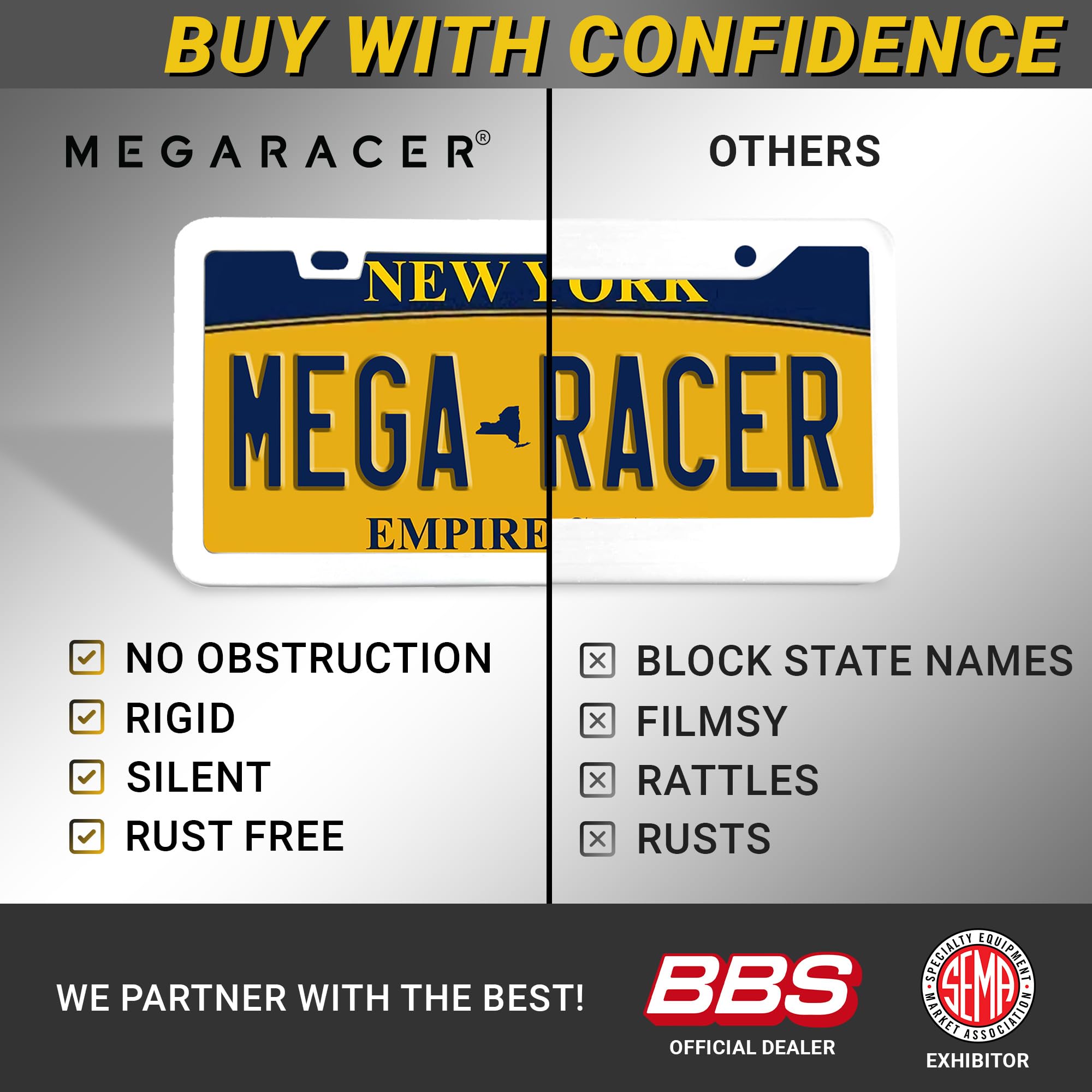 White License Plate Frame | Metal License Plate Holder | Plate Cover For Car Plate Frame | Slim License Plate Frames White | Lic
