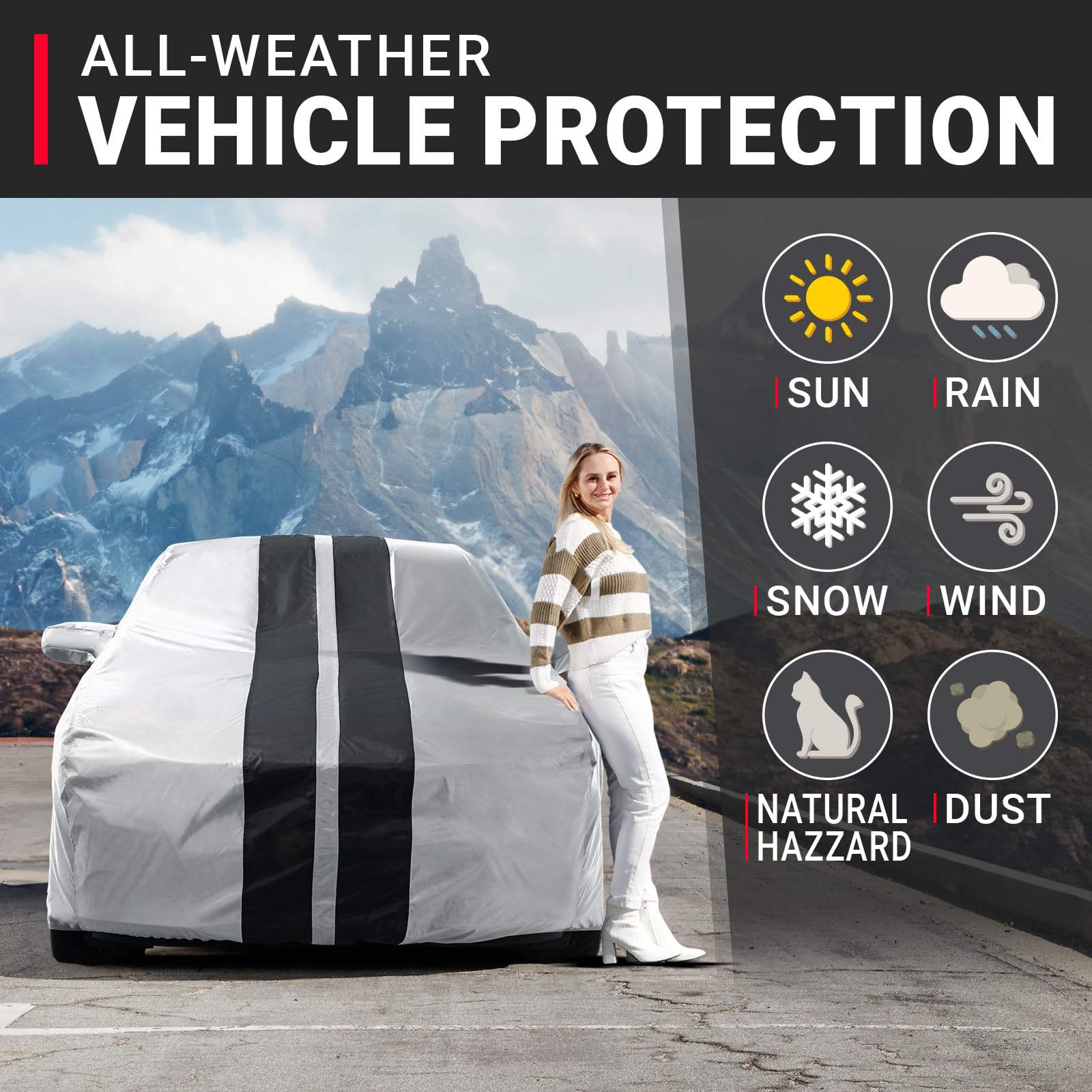 iCarCover Premium Plus Car Cover Waterproof All Weather Rain Snow UV Sun Protection, M3, 3-Series, Cascada, G37 Sedan, C-Class,