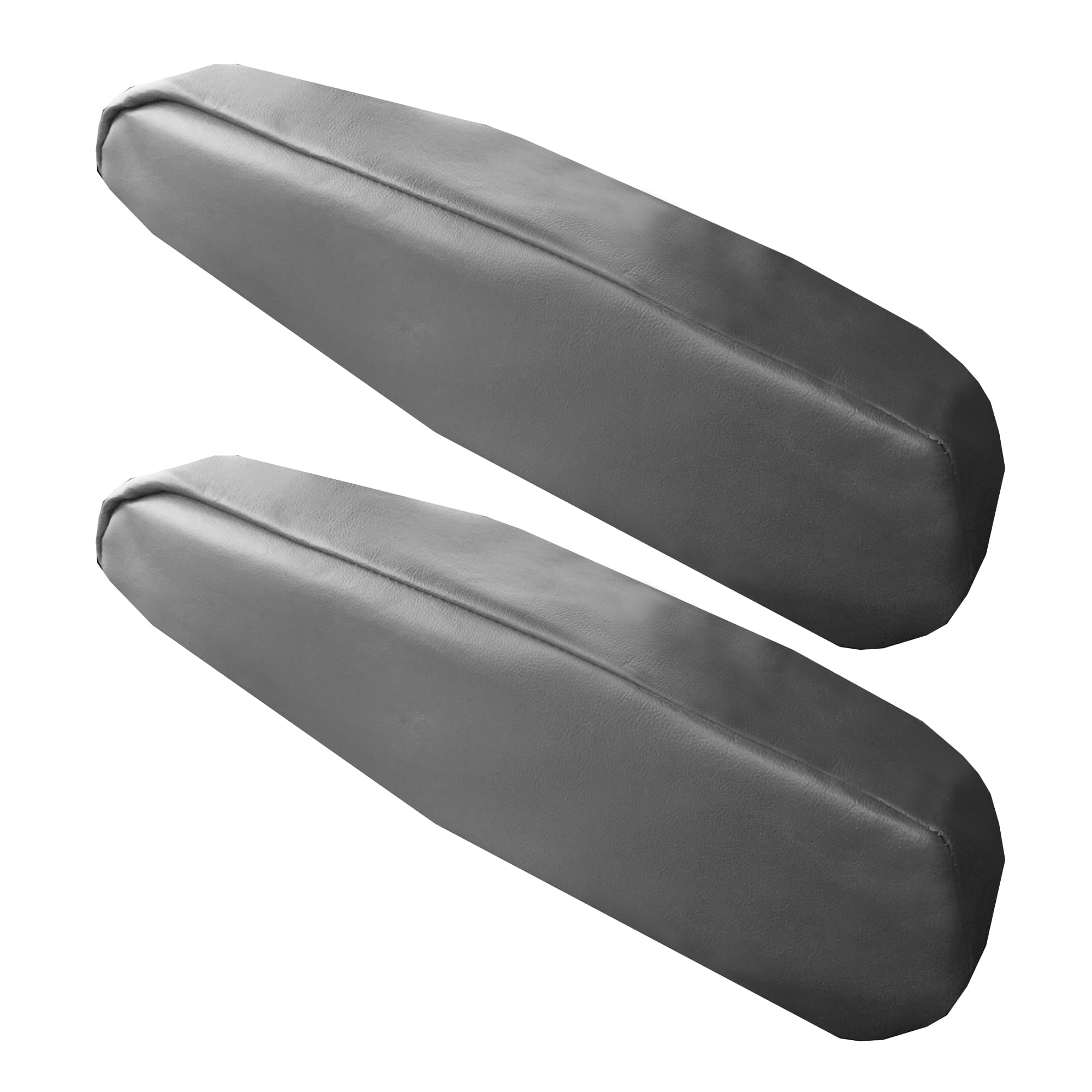 Fh Group Premium Faux Leather Armrest Cover Semi-Universal Fit, One Pair, Set Of 2 Gray