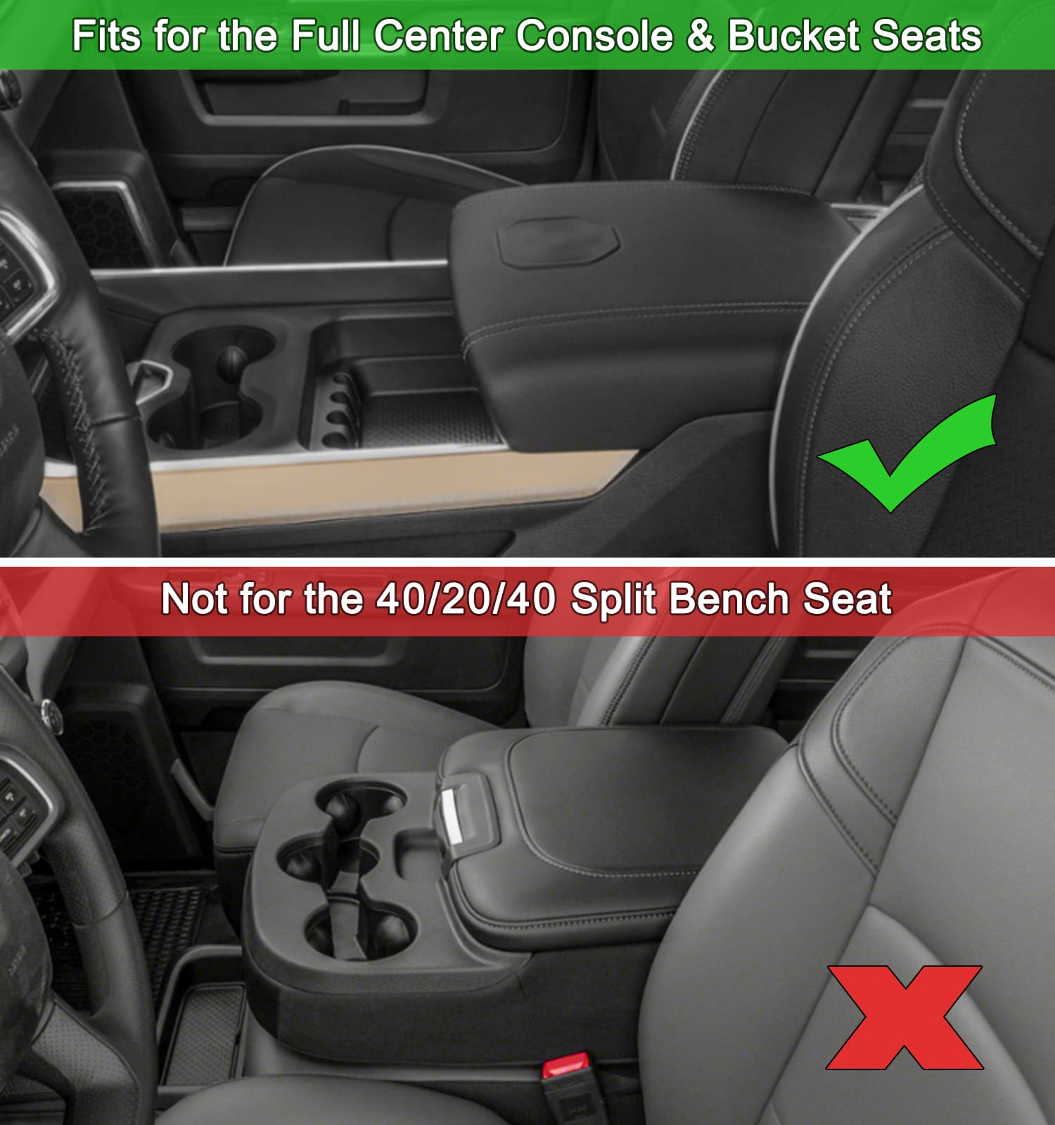 Pimcar Compatible With 2019-2024 2025 Dodge Ram 1500 2500 3500 Center Console Organizer Abs Plastic Material Interior Accessorie
