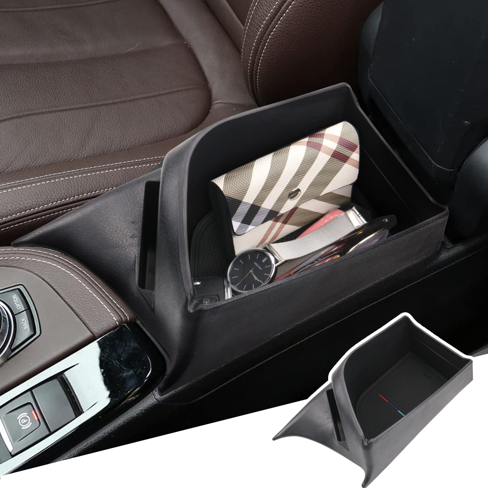 Bbibibo For Bmw X1 F48 Accessories,Center Console Organizer Tray Compatible With 2016 2017 2018 2019 Bmw X1 F48 2019 X2 F39 Inse