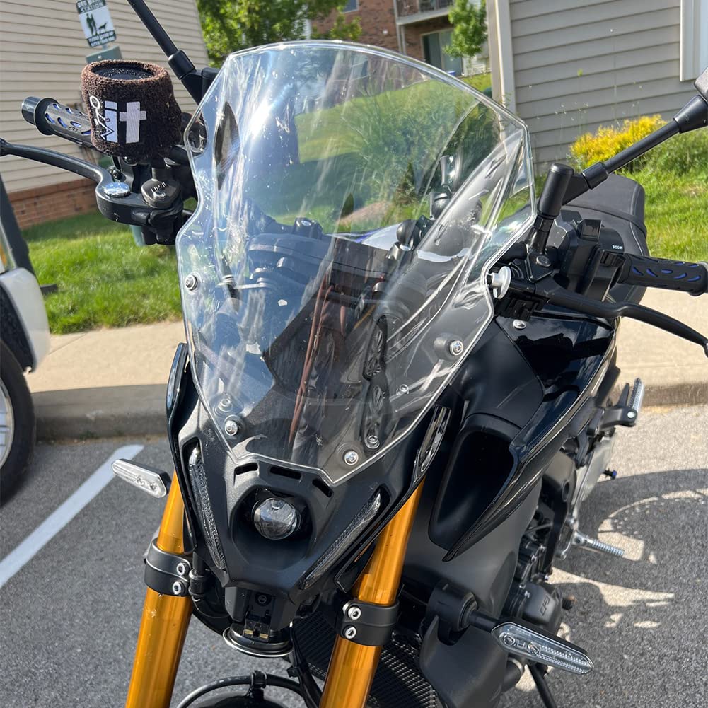 Lorababer Motorcycle Windshield Spoiler Windscreen Air Flow Wind Deflector Compatible With Y-Amaha Mt09 Mt 09 Mt-09 2021 2022 21