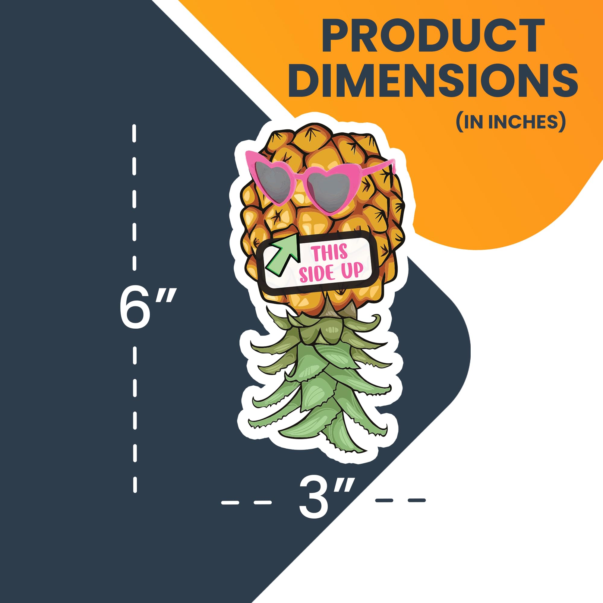 Magnet Me Up This Side Up Upside Down Pineapple with Sunglasses Magnet Decal, 3x6 Inch, Heavy Duty Automotive Magnet for Car, Tr