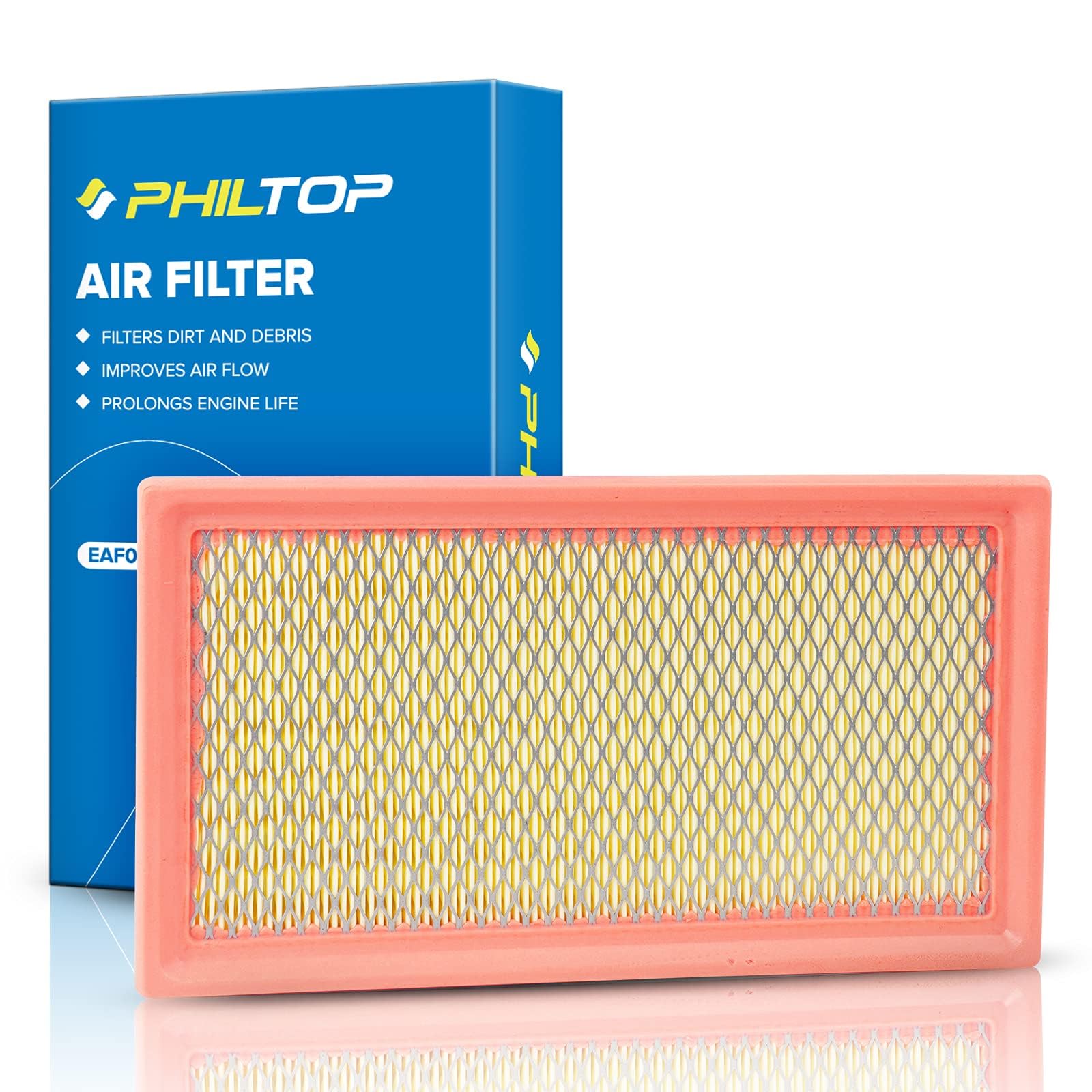 Philtop Engine Air Filter, Eaf031 (Ca10242) Compatible With Explorer, Edge, Flex, Fusion, Taurus, Mks, Mkt, Mkx, Mkz, Mazda6, Cx