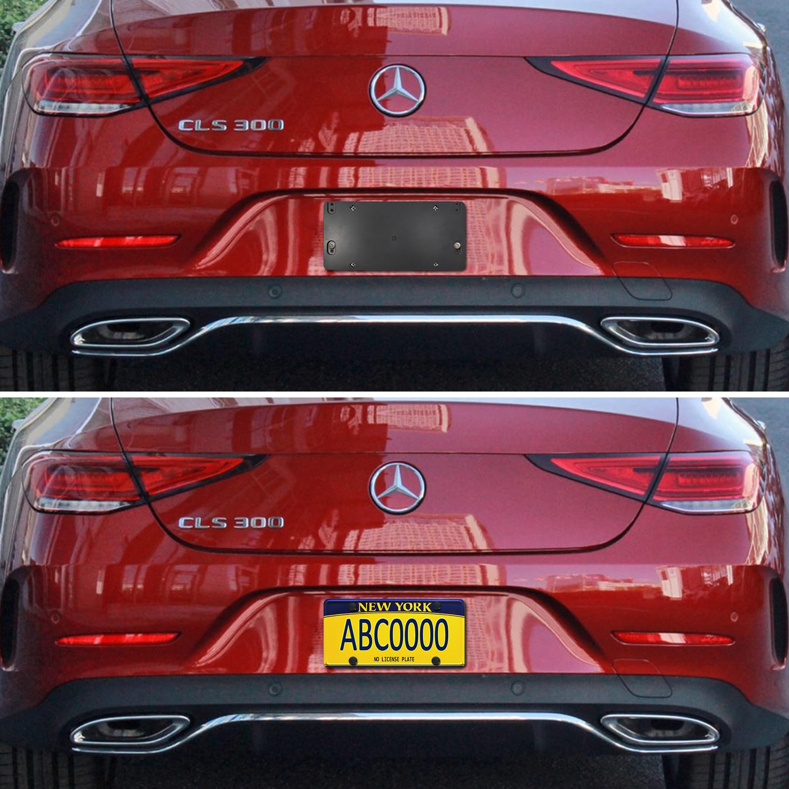ZXFOOG Rear License Plate Holder Bracket for Mercedes-Benz 2007-2023, Bumper Tailgate Trunk Car Tag Frame Mounting Kit, Replaces