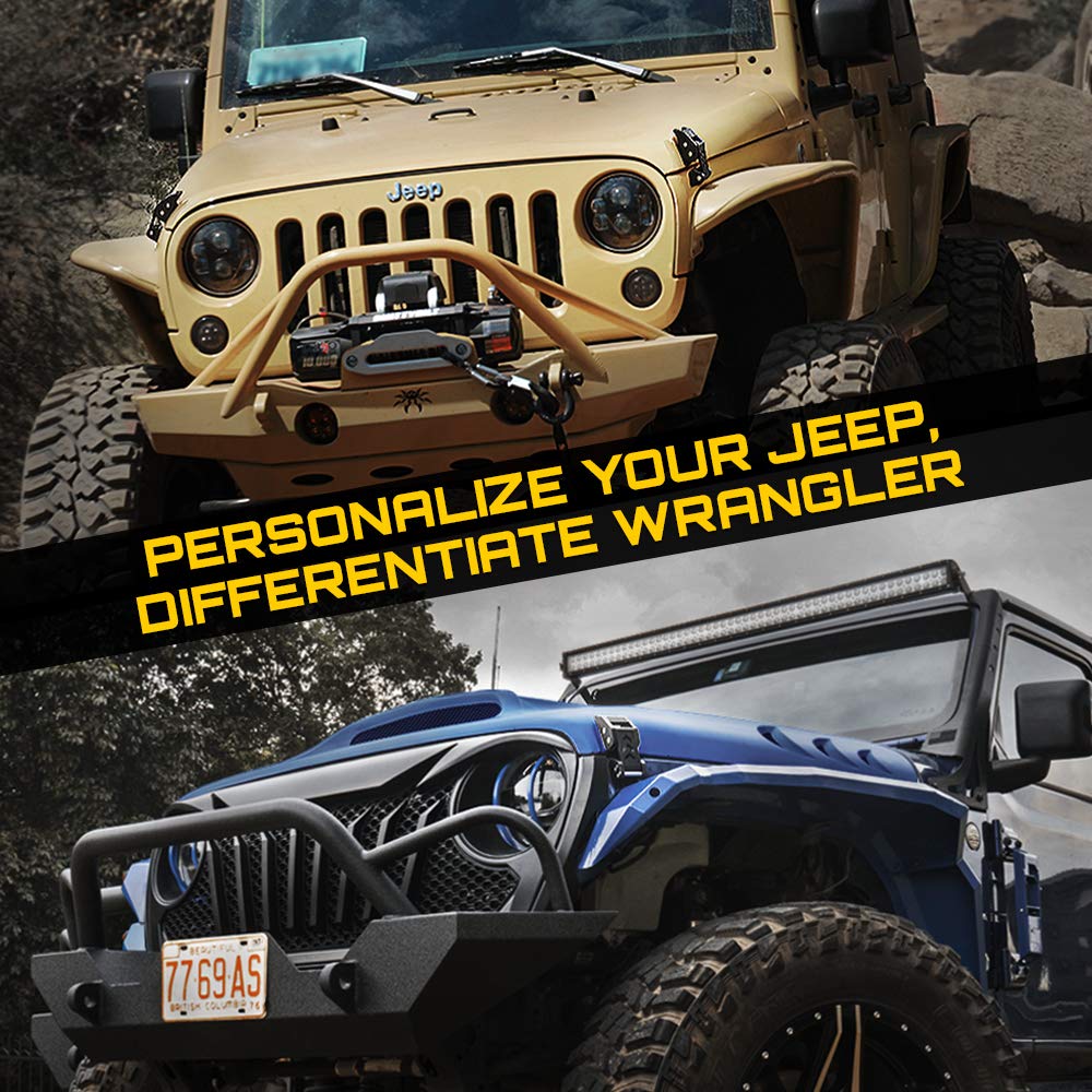 Xprite Aluminum Hood Latches Catch Kit Compatible With 2007-2018 Jeep Wrangler Jk Jku & 2018-2025 Jeep Wrangler Jl Jlu & 2020+ G
