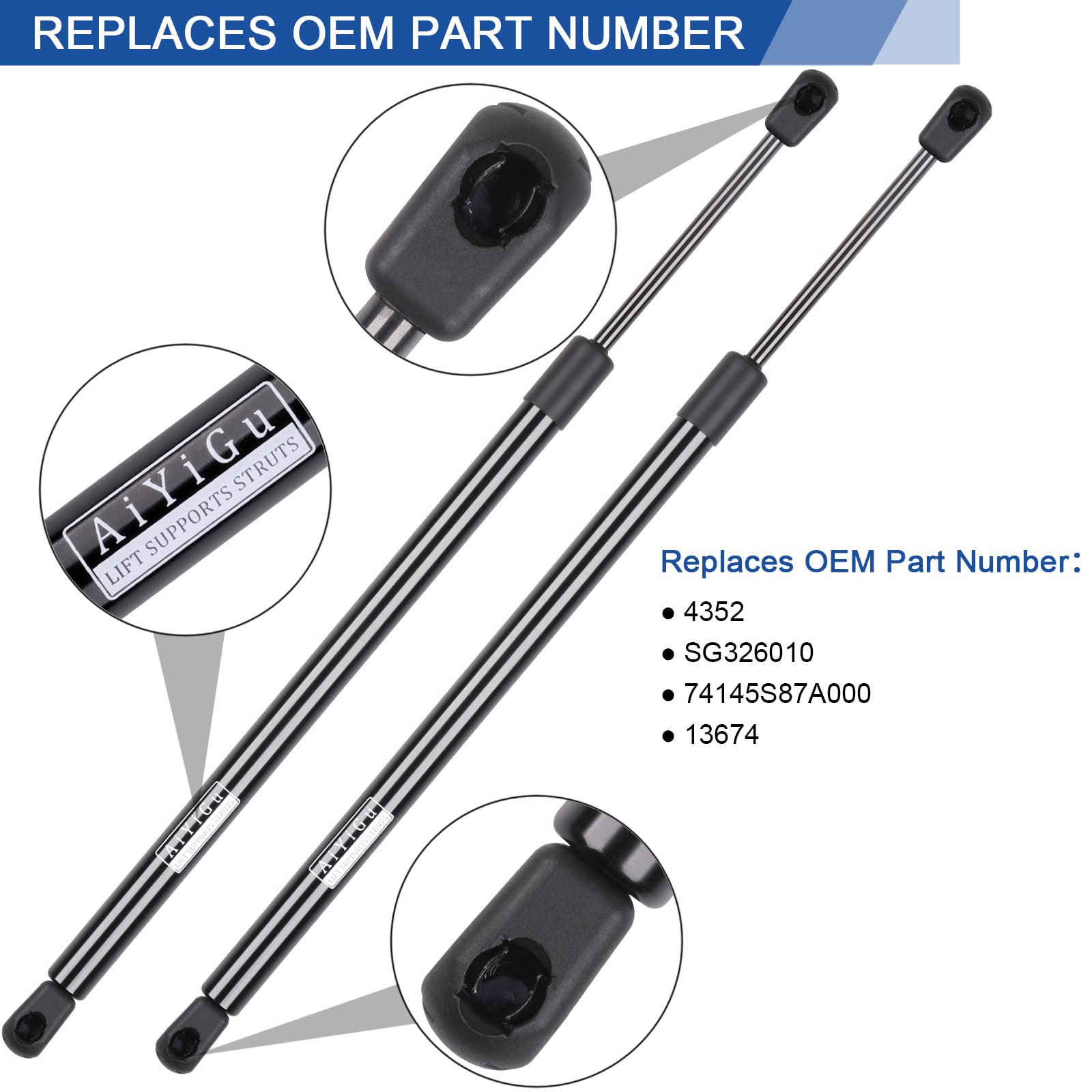 AiYiGu Front Hood Struts Shocks Lift Supports Gas Springs 4352 Compatible with Honda Accord 1998 1999 2000 2001 2002, Replacemen