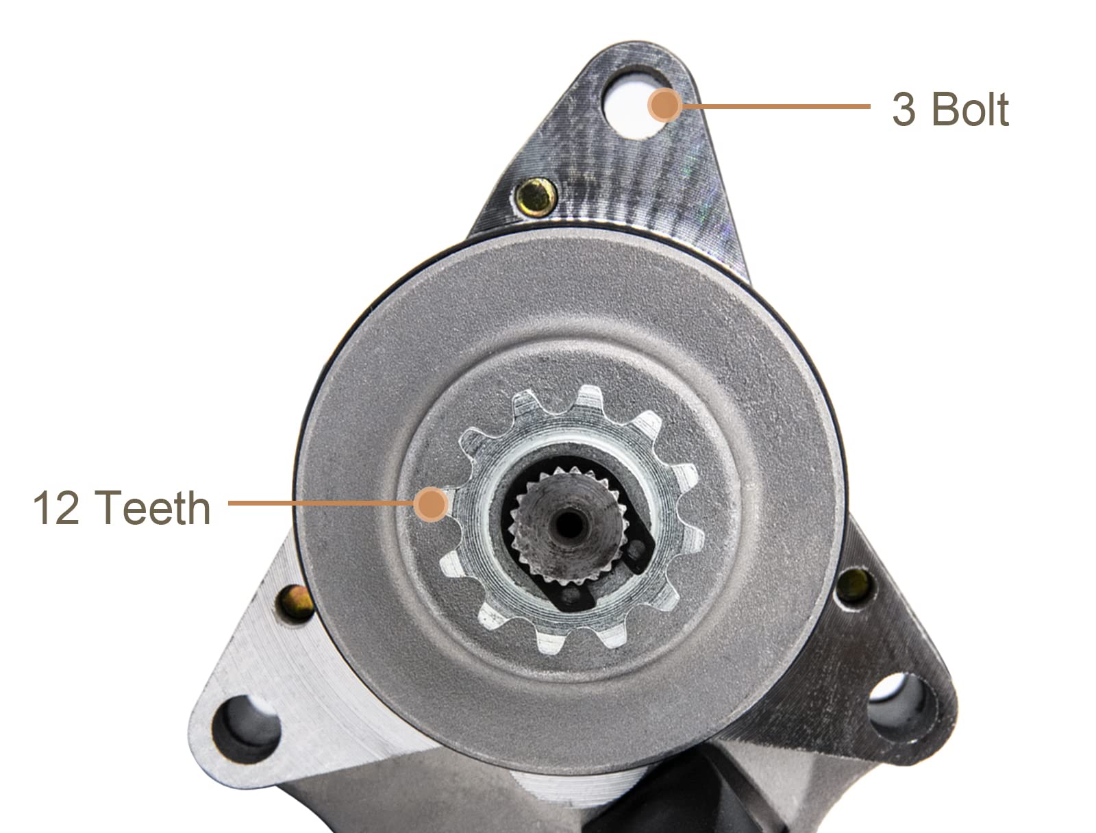CMOOD 3 Bolt Starter Motor for 50cc-125cc Tao Tao ATV/Dirt Bike - Metal, Silver
