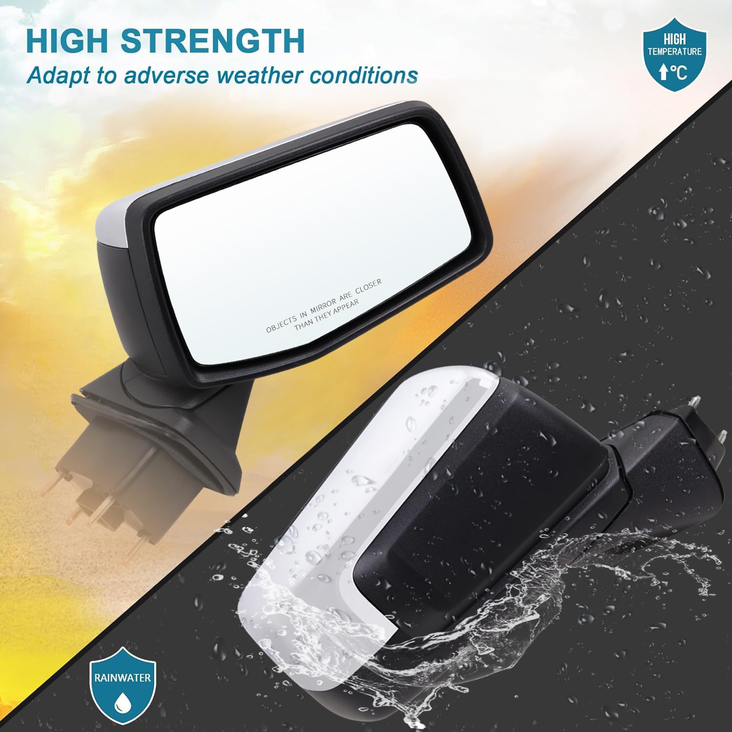 Lqito Right Passenger Side Mirror Compatible With 2019-2025 Chevy Silverado 1500 With Power Glass Manual Folding Heated Temperat