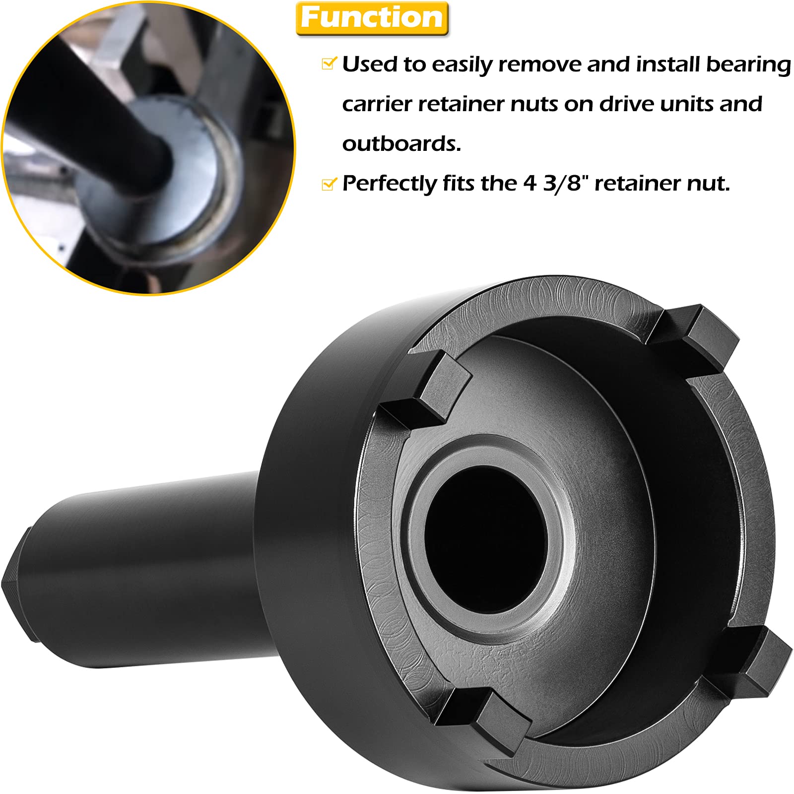 Bonbo Bearing Carrier Retainer Wrench Tool for Mercury Mercruiser Alpha One Bravo One, Model B-91-61069, Fits Generation II TRS Outdrives
