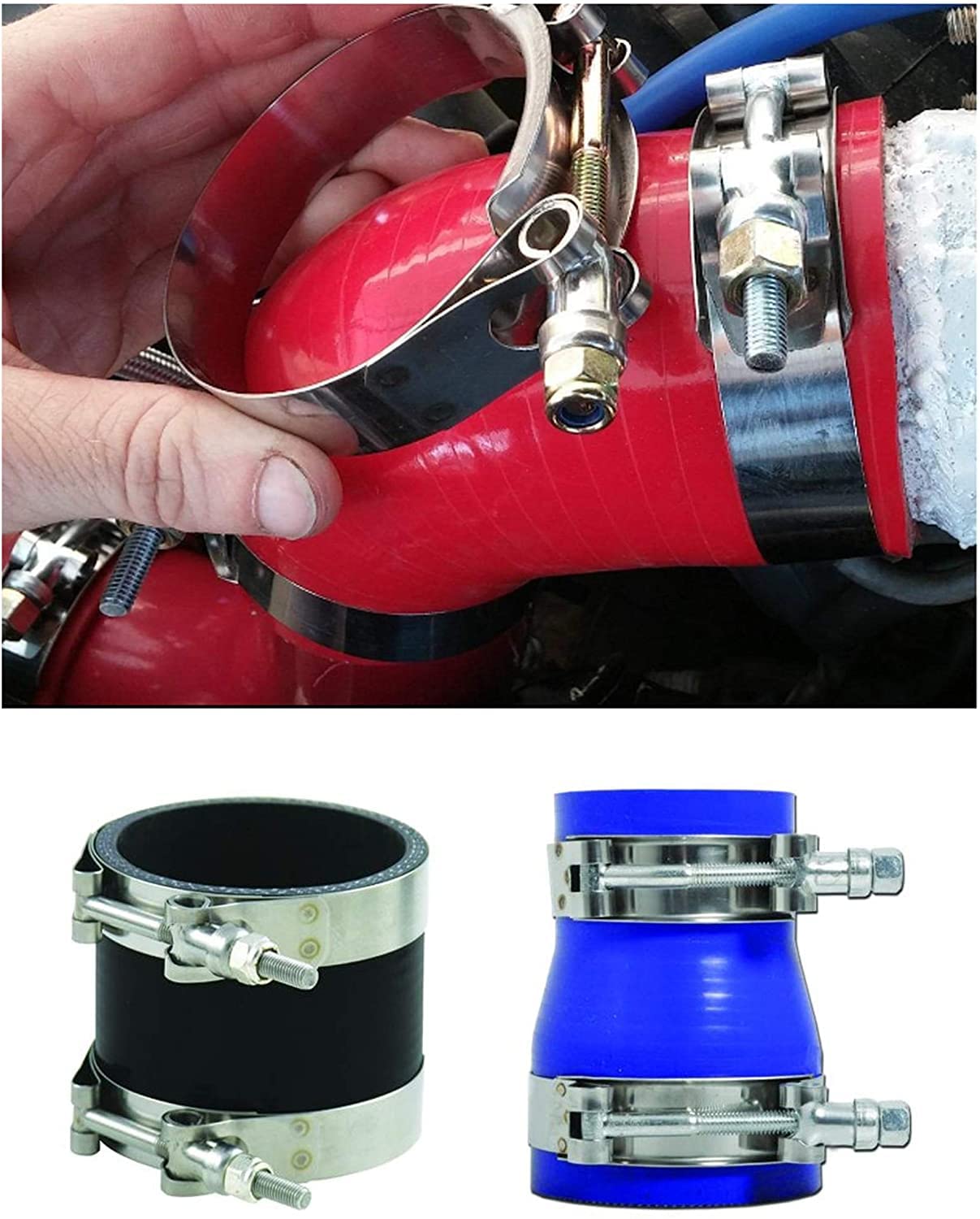 Generic Stainless Steel T-Bolt Clamps - 2 Inch, 57-65mm, Turbo Intake Intercooler (10 Pcs)