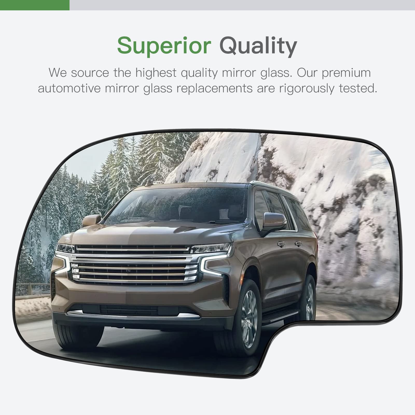 Scitoo Exterior Mirror Replacement Glass Driver Left Side Power Heated Signal Fit For 2003-2007 For Chevy Silverado Suburban For