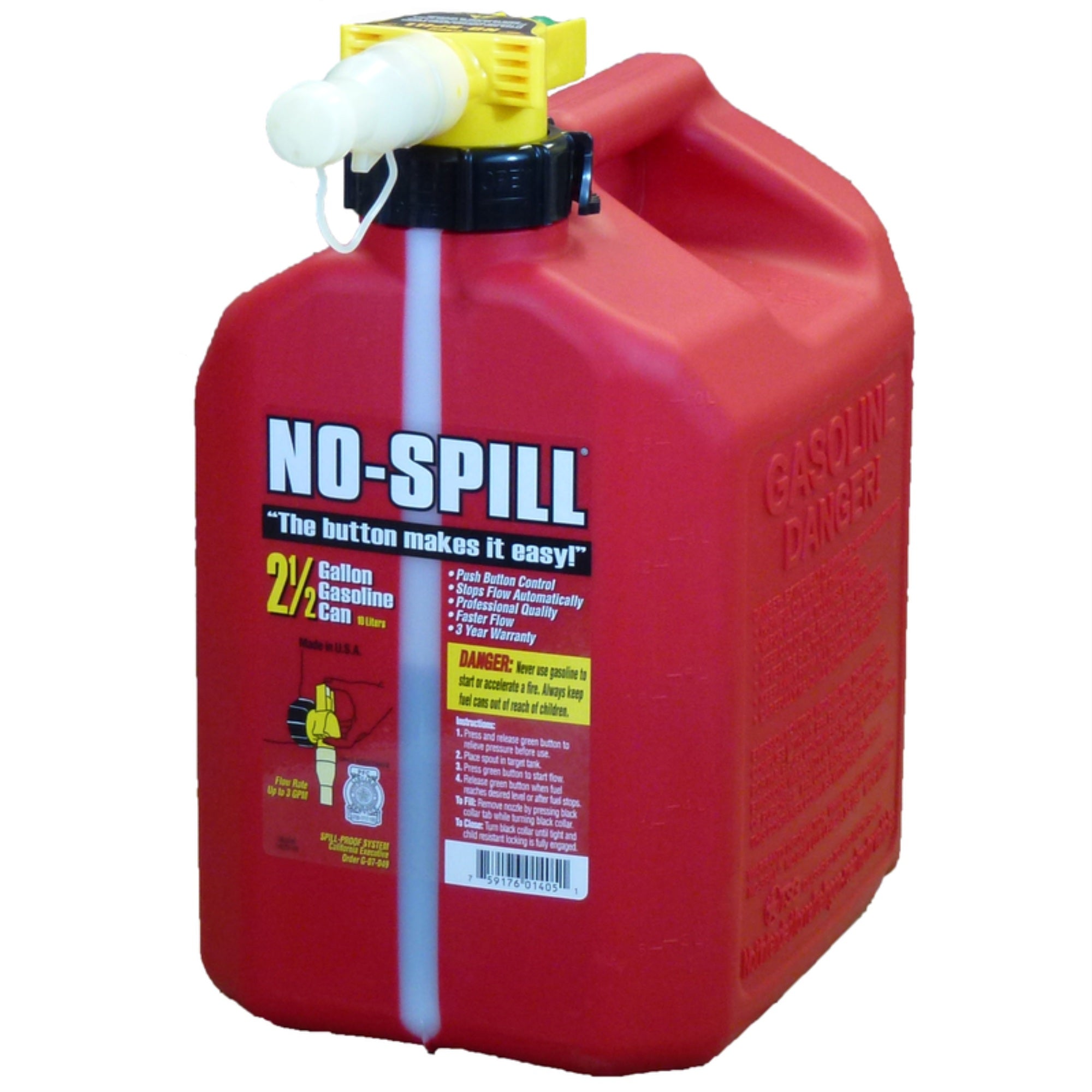GAS CAN NOSPILL 2.5 GAL (Pack of 1)