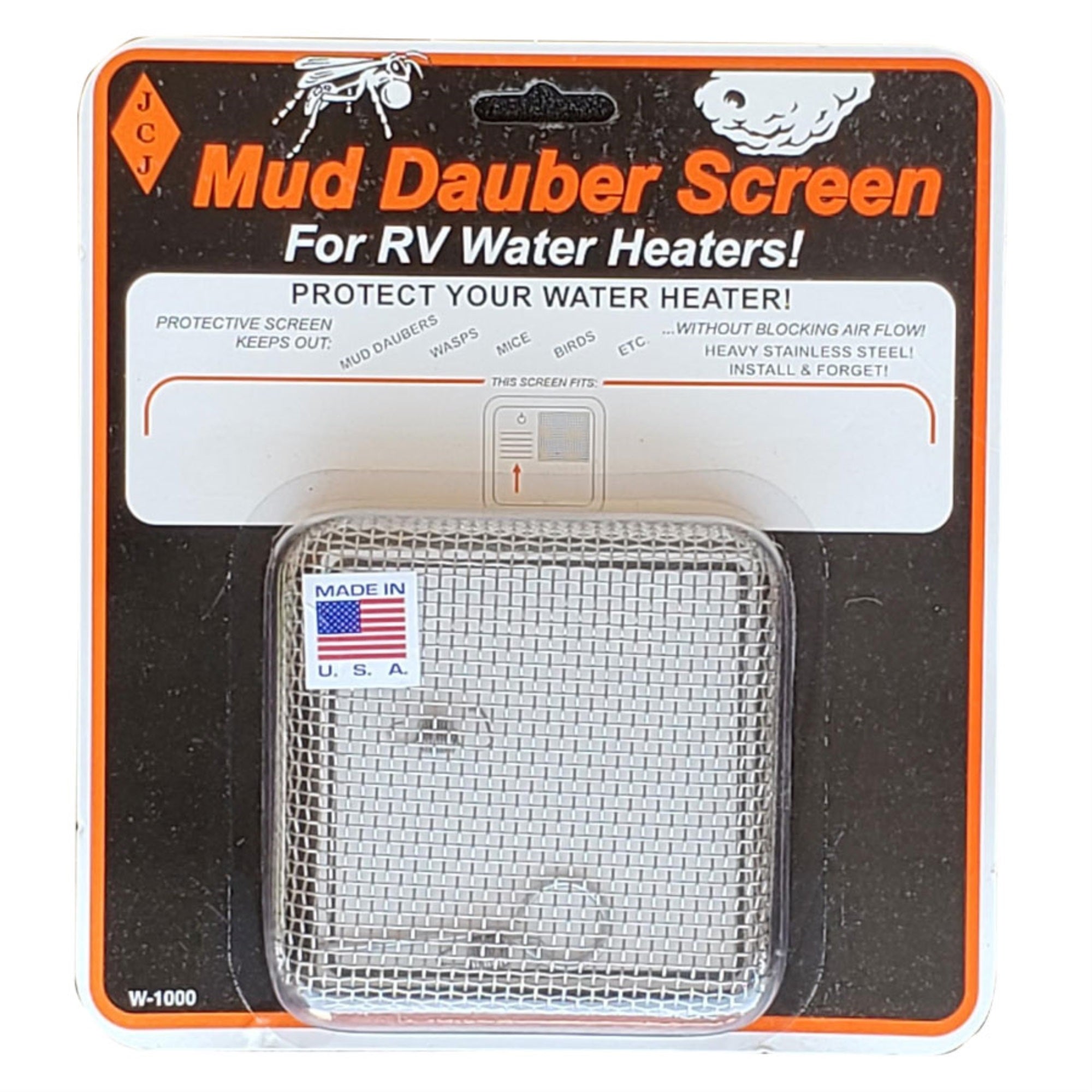Jcj Enterprises W-1000 Mud Dauber Screen For Suburban Water Heaters With 4'' Louver Vent