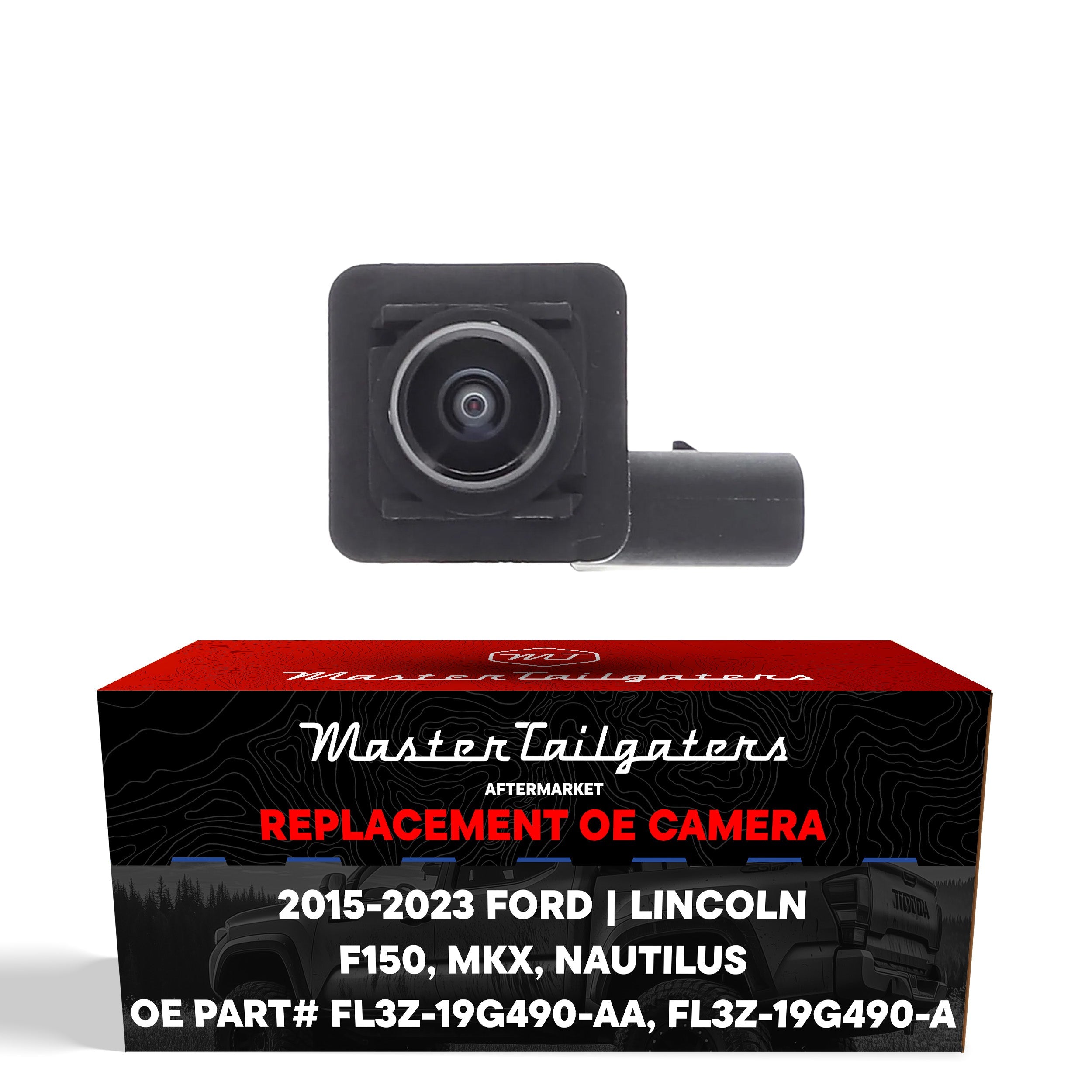 Ford F150 Crew/Extended Cab (2015-2020), F150 Raptor (2017-2020) / Lincoln MKX (2016-2018), Nautilus (2019-2023) RIGHT Side View OEM Replacement Backup Camera OE Part # FL3Z-19G490-AA, FL3Z-19G490-A